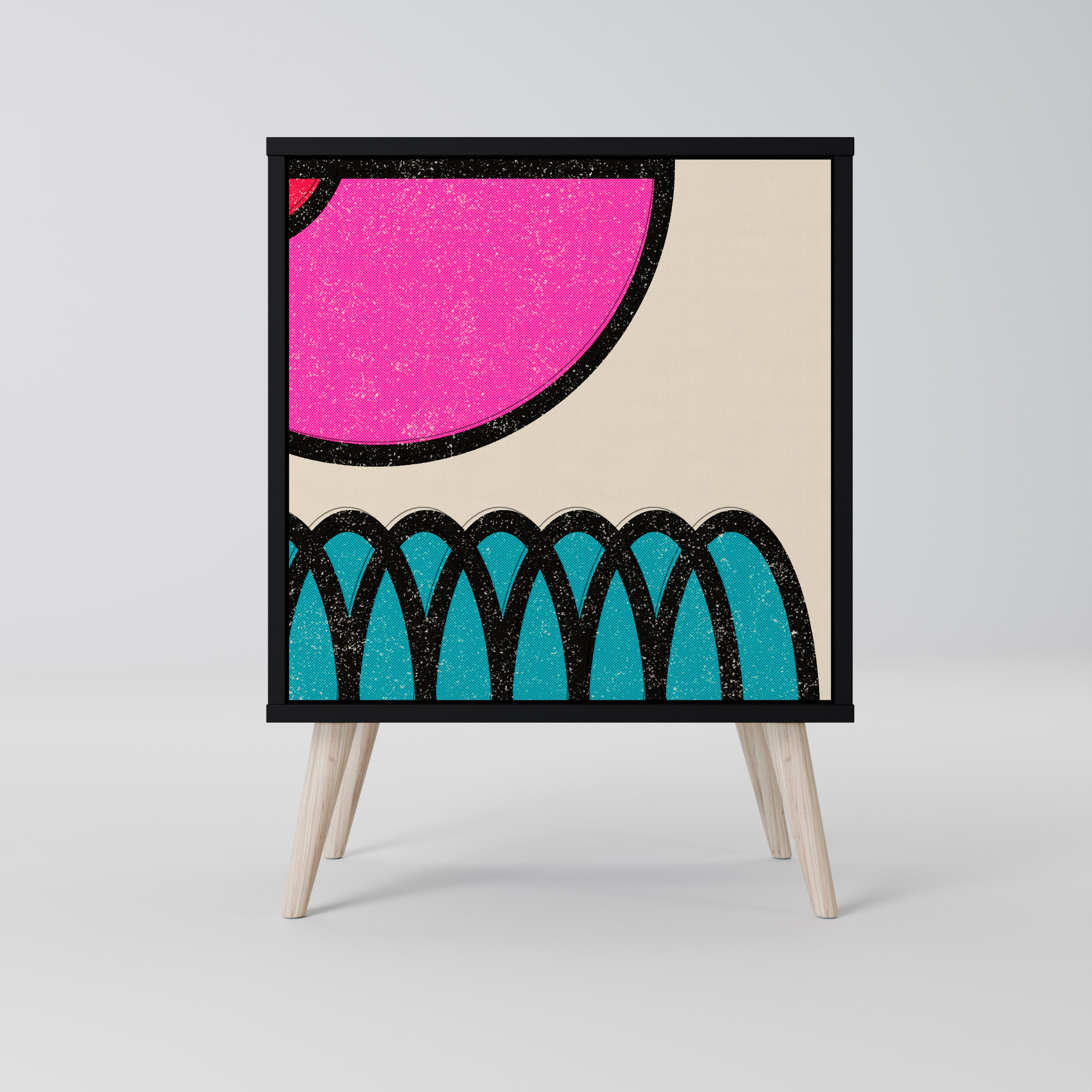 GEOMETRIC RHAPSODY Komoda 1-drzwiowa korpus Czarny