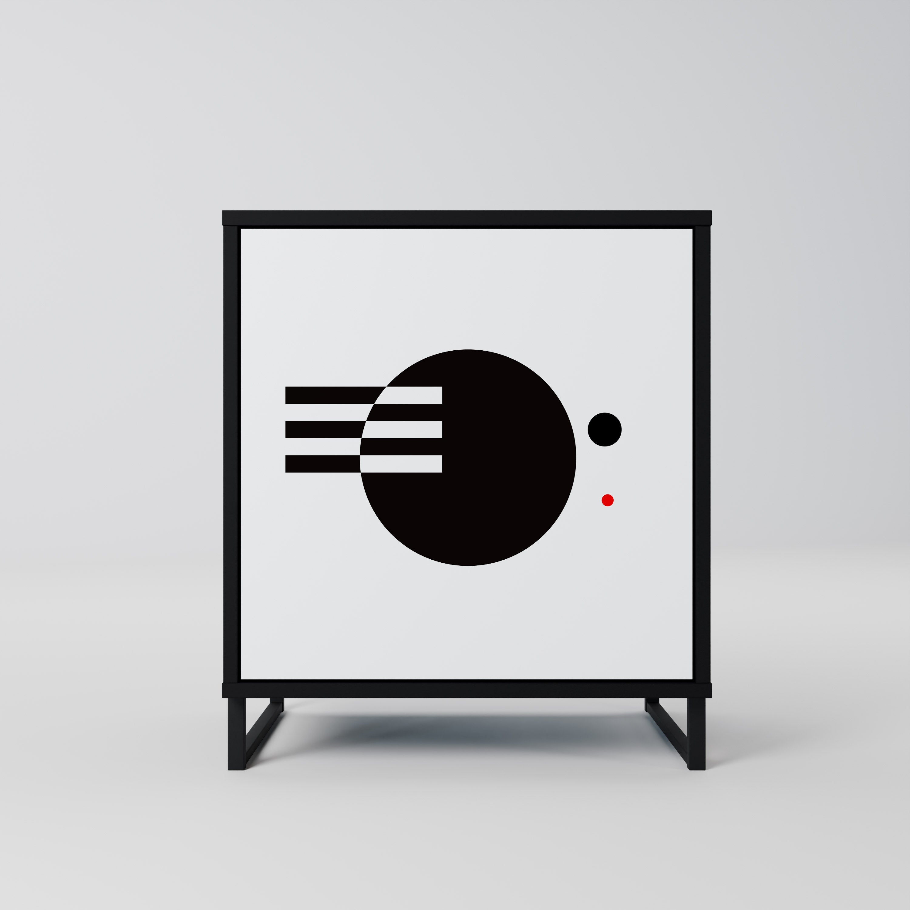 BLACK AND WHITE COMBINATION Komoda 1-drzwiowa korpus Czarny