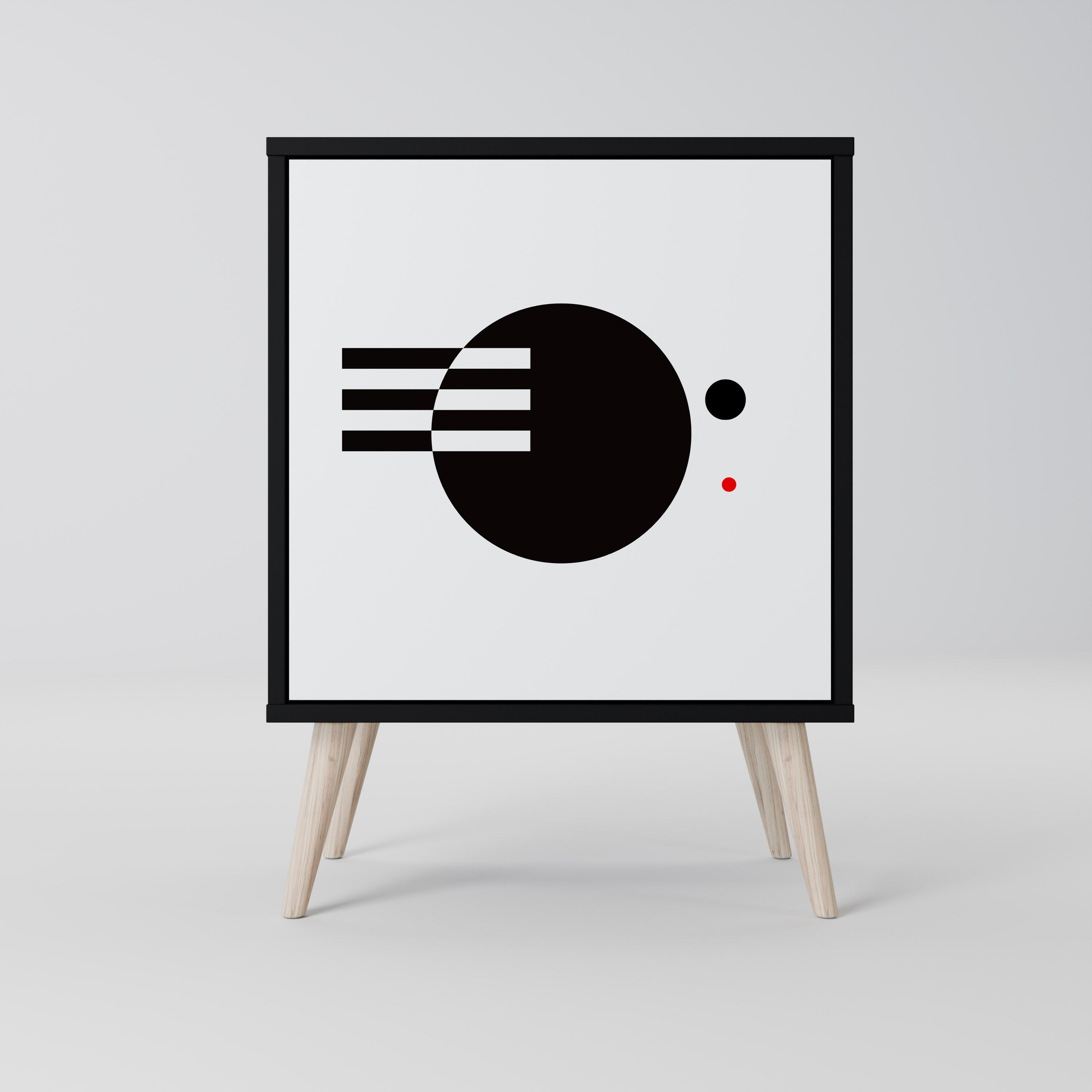 BLACK AND WHITE COMBINATION Komoda 1-drzwiowa korpus Czarny