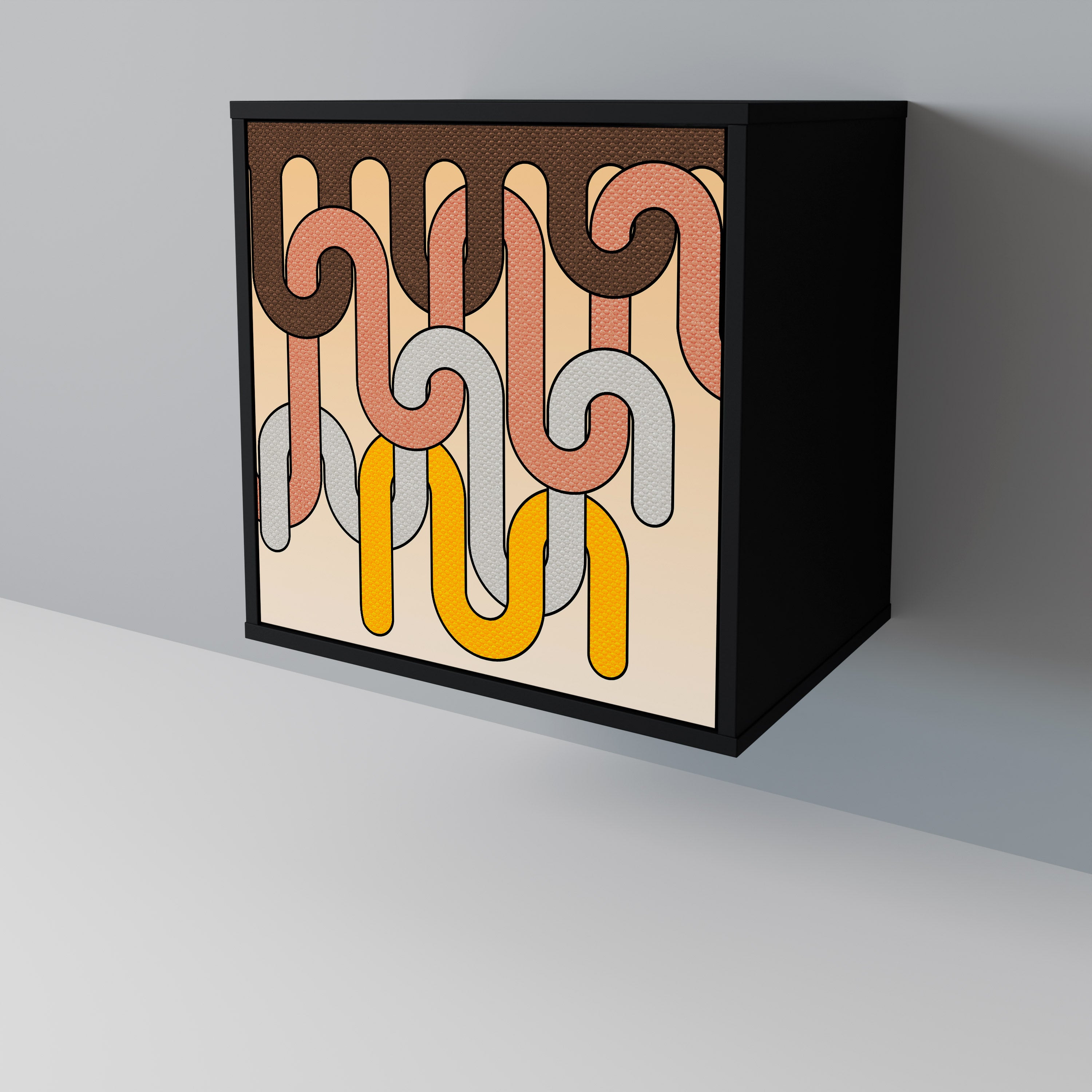 COLORFUL STRINGS Komoda 1-drzwiowa korpus Czarny