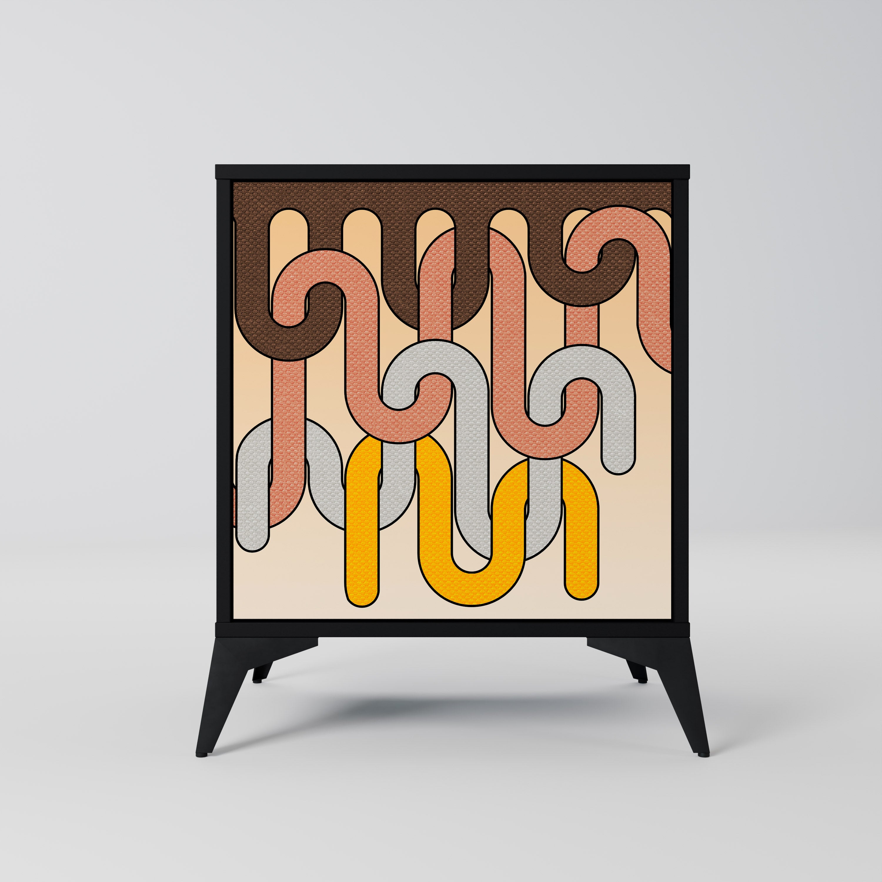 COLORFUL STRINGS Komoda 1-drzwiowa korpus Czarny