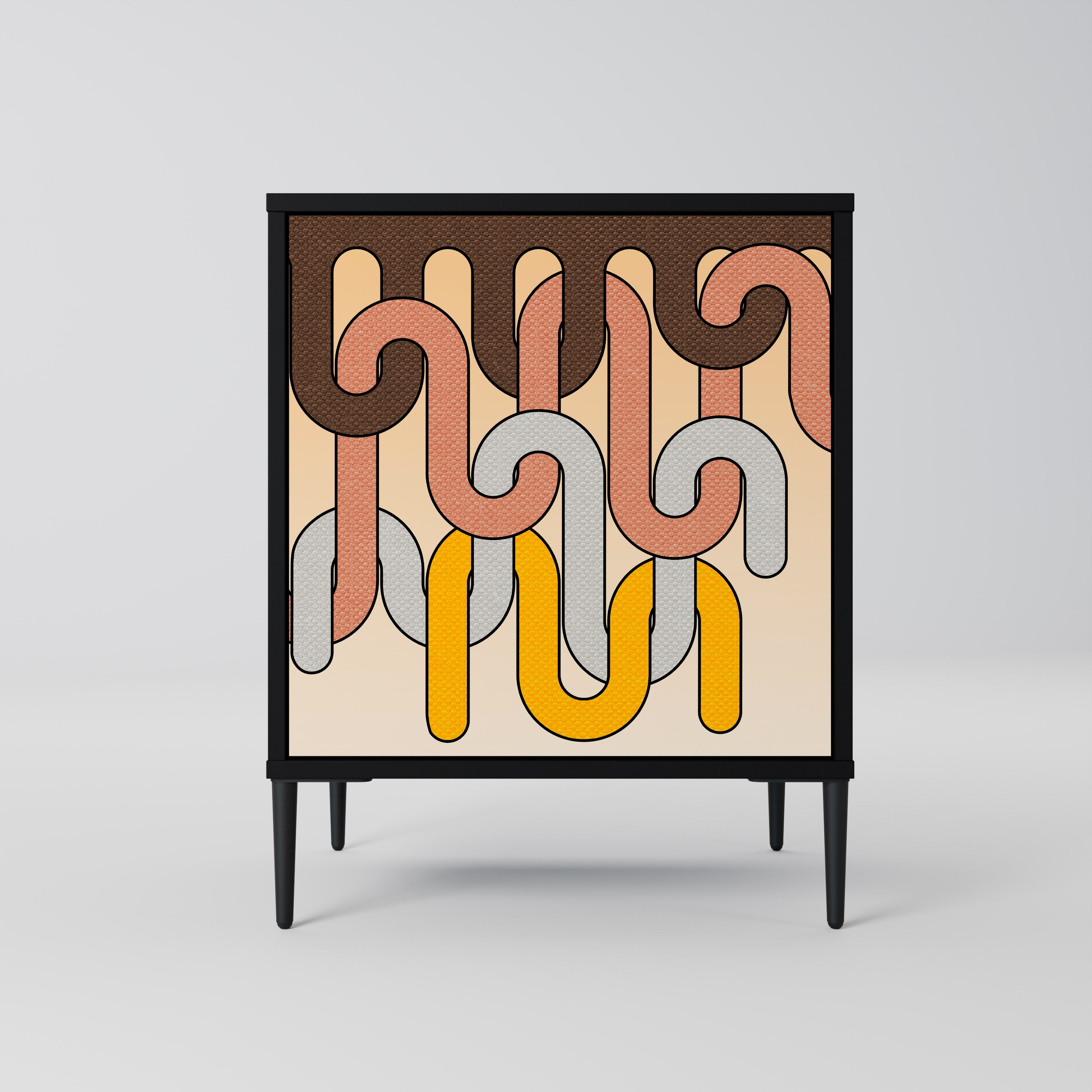 COLORFUL STRINGS Komoda 1-drzwiowa korpus Czarny