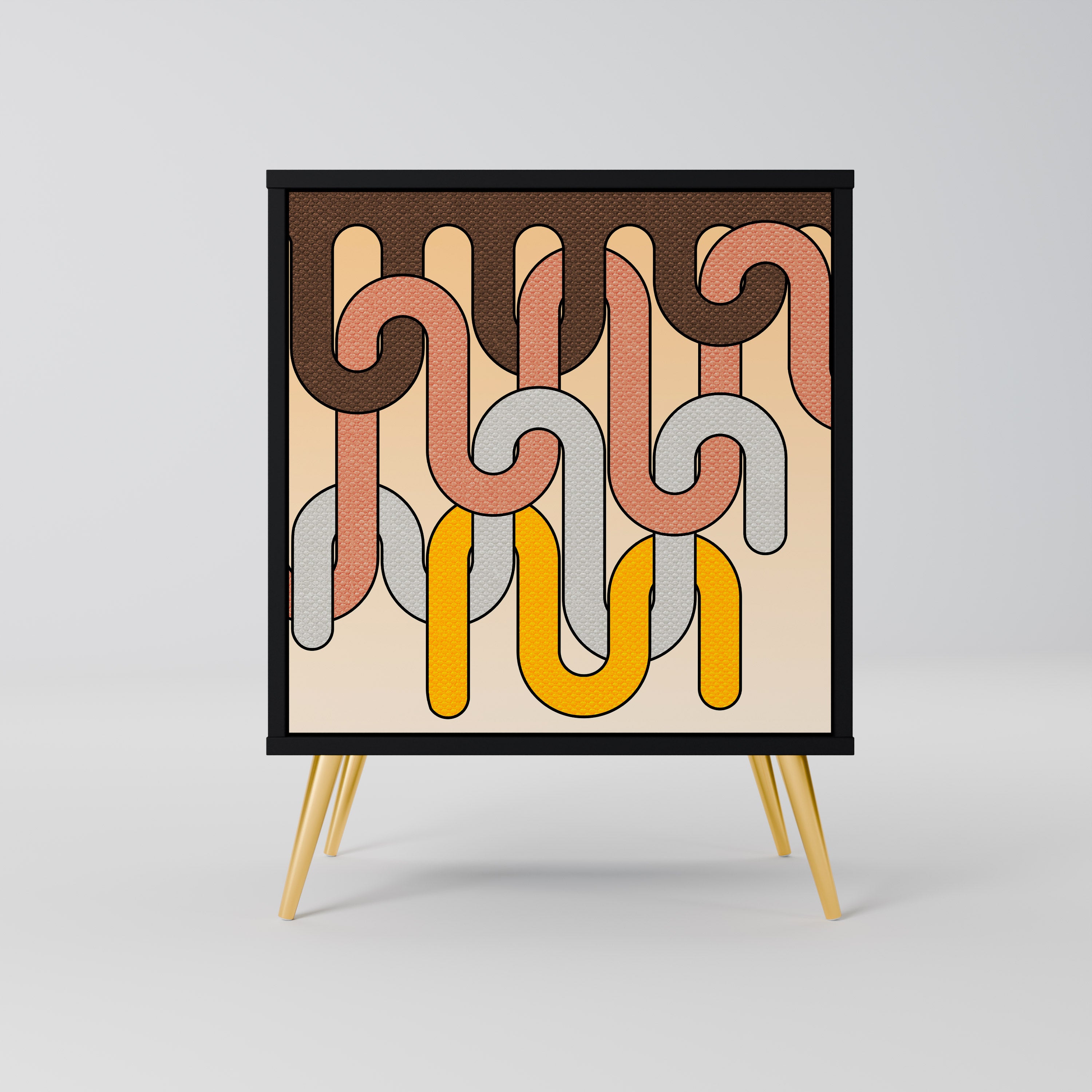 COLORFUL STRINGS Komoda 1-drzwiowa korpus Czarny