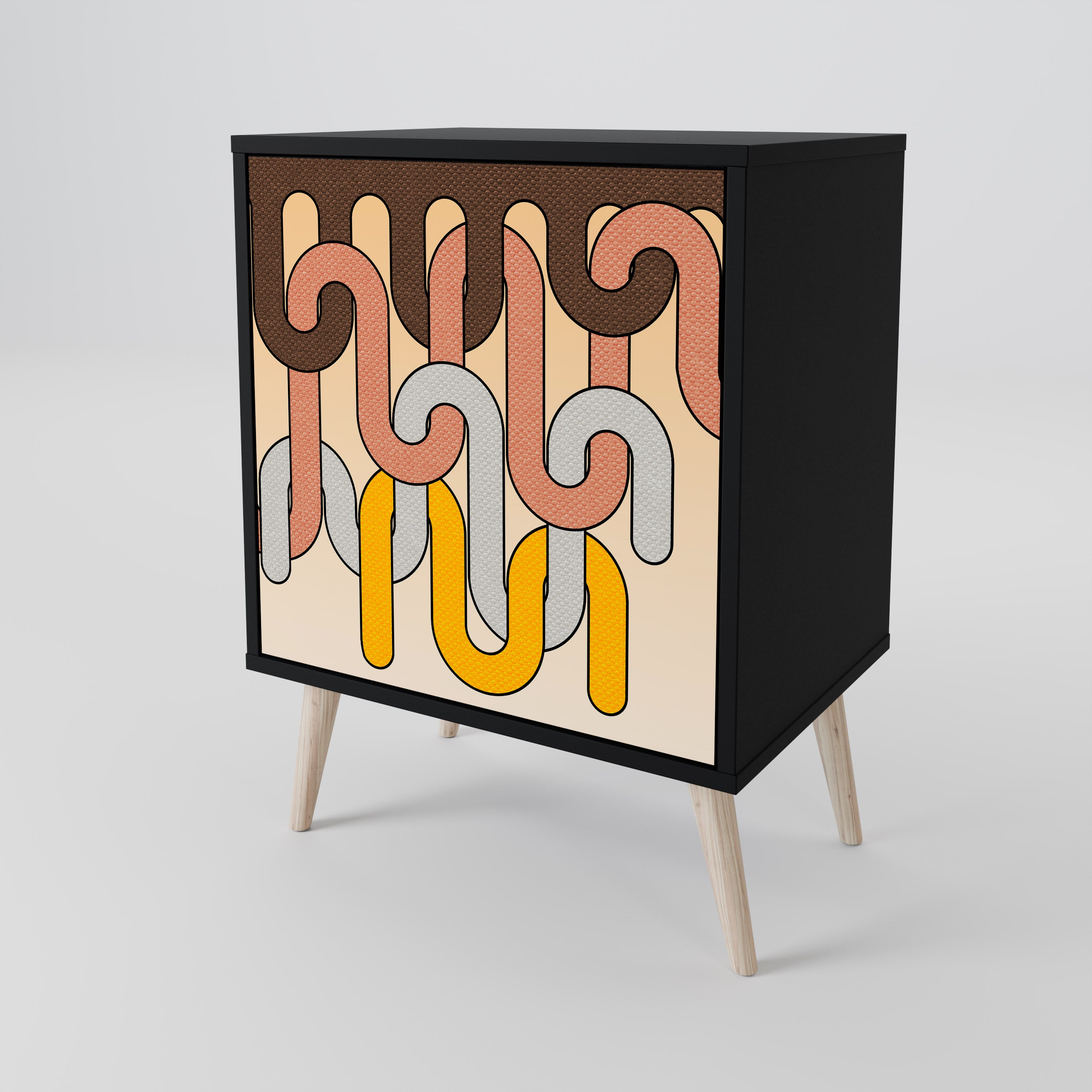 COLORFUL STRINGS Komoda 1-drzwiowa korpus Czarny