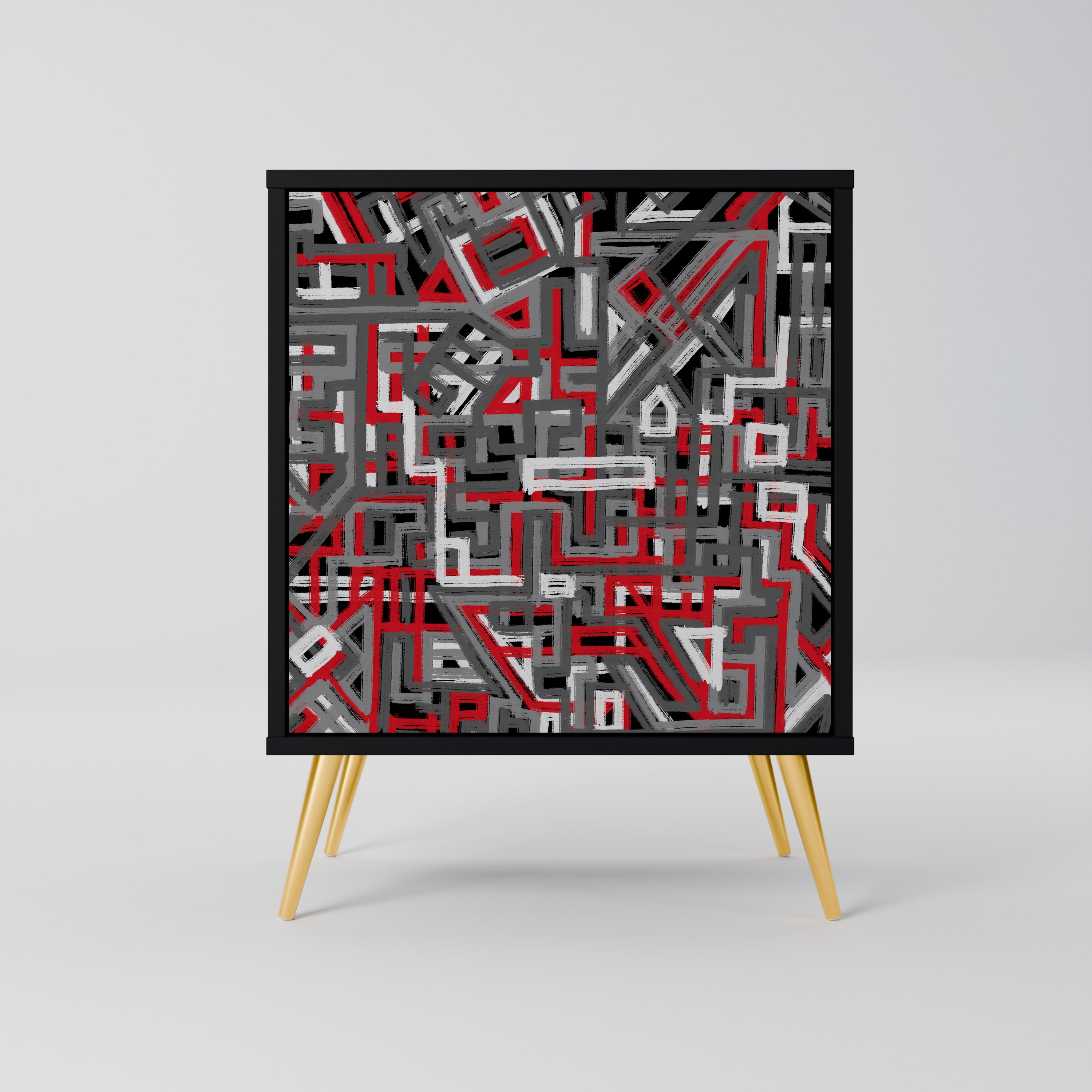 BROKEN LINES Komoda 1-drzwiowa korpus Czarny