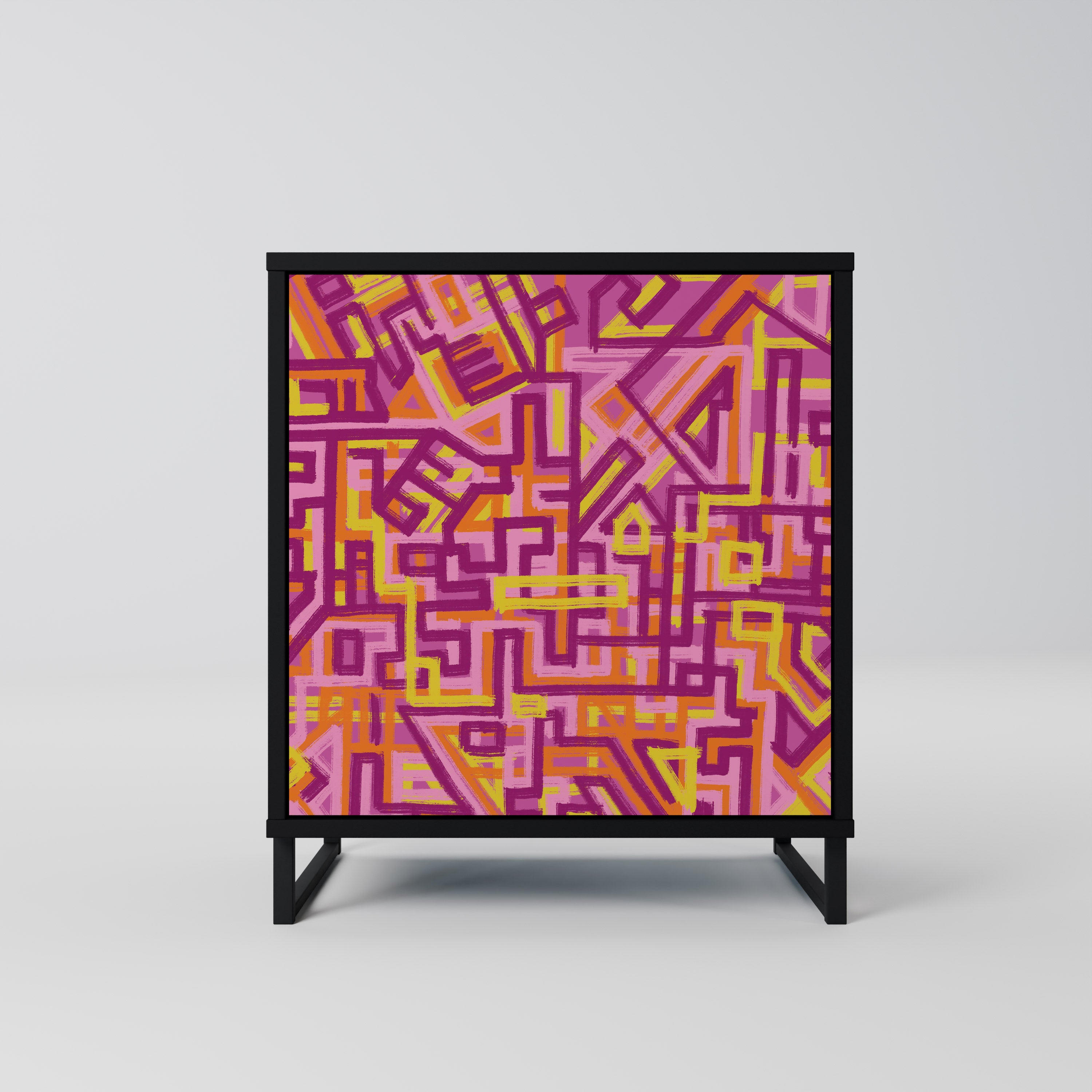 LOVELY MEMORIES Komoda 1-drzwiowa korpus Czarny