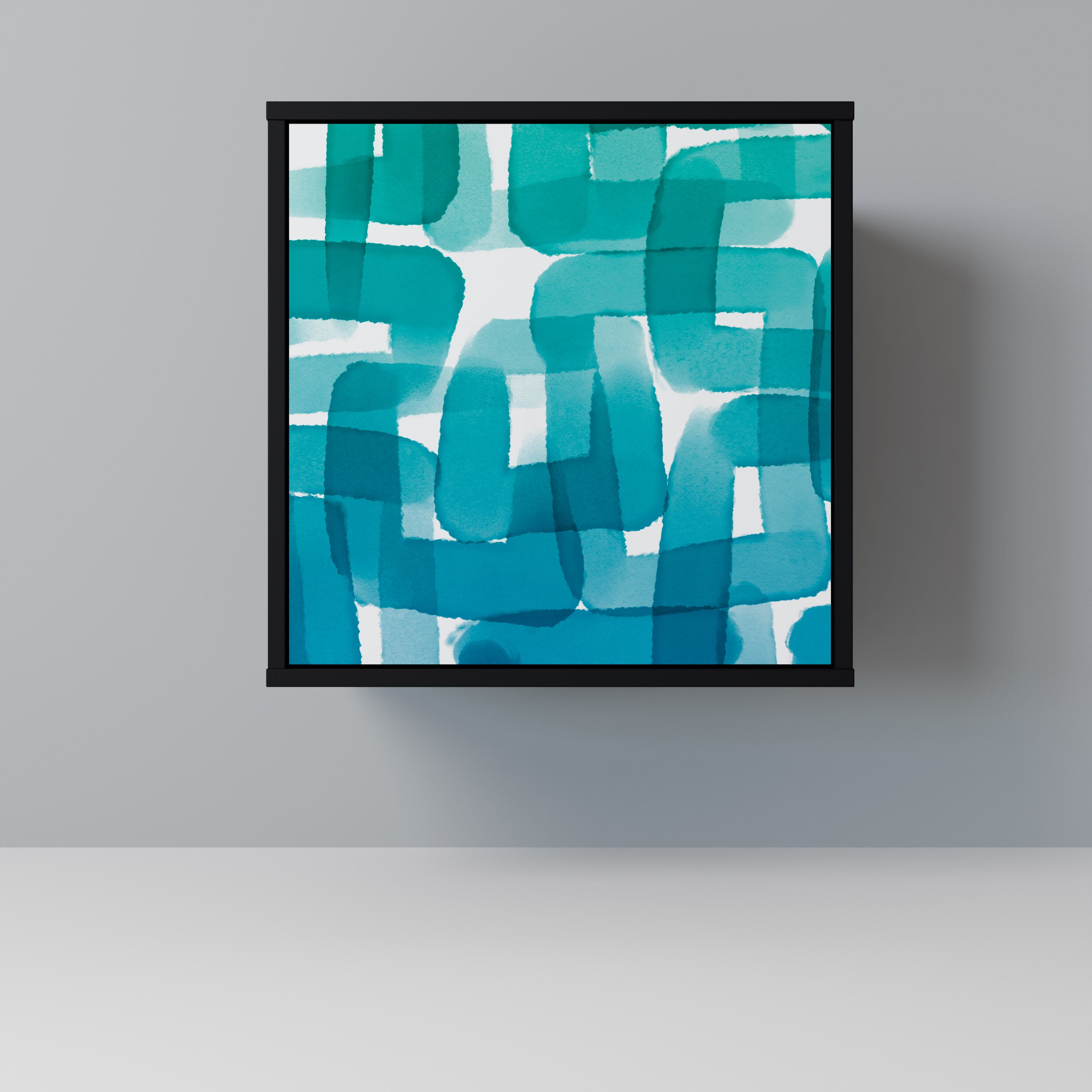 TURQUOISE RECTANGLES Komoda 1-drzwiowa korpus Czarny