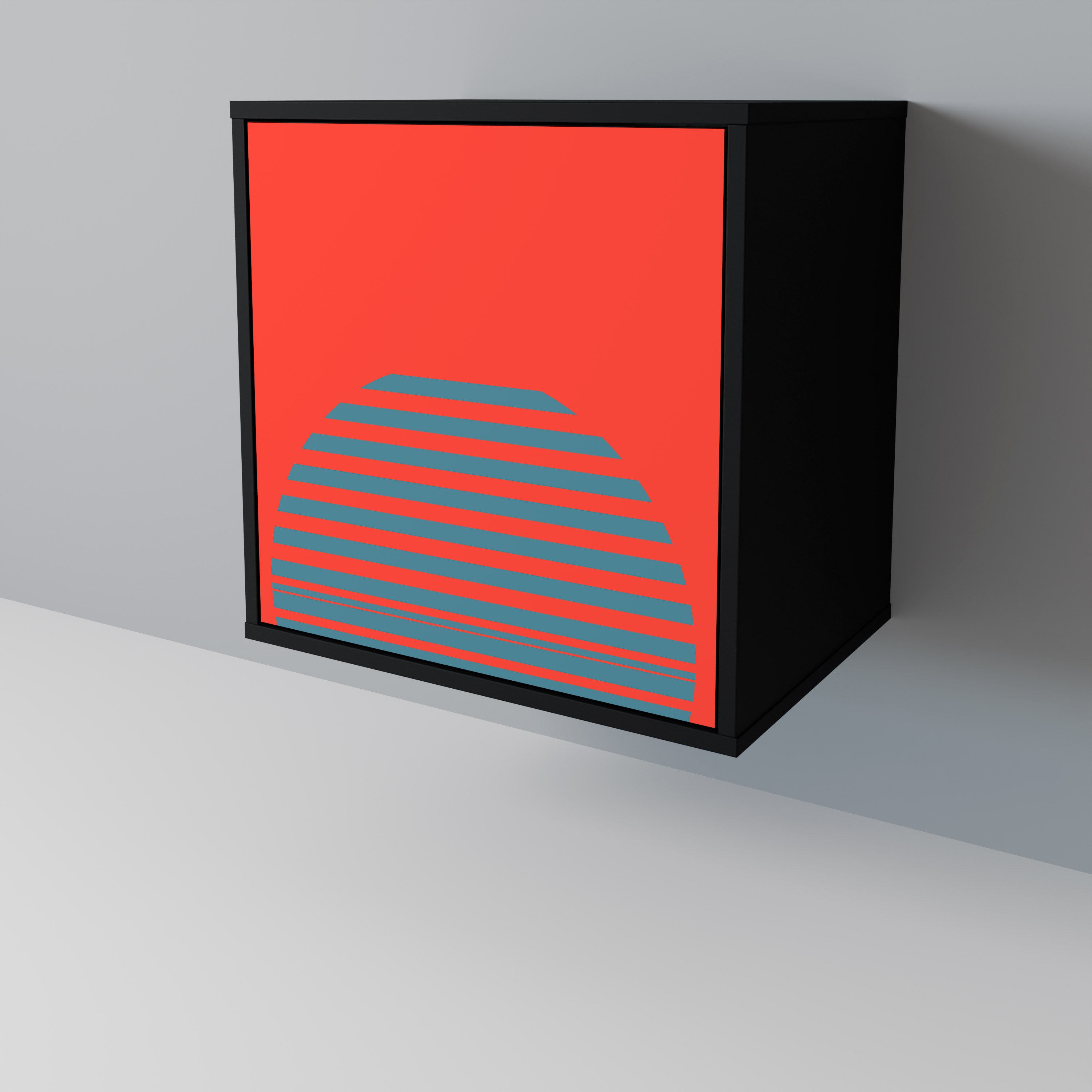 RISING GEOMETRY STARS Komoda 1-drzwiowa korpus Czarny