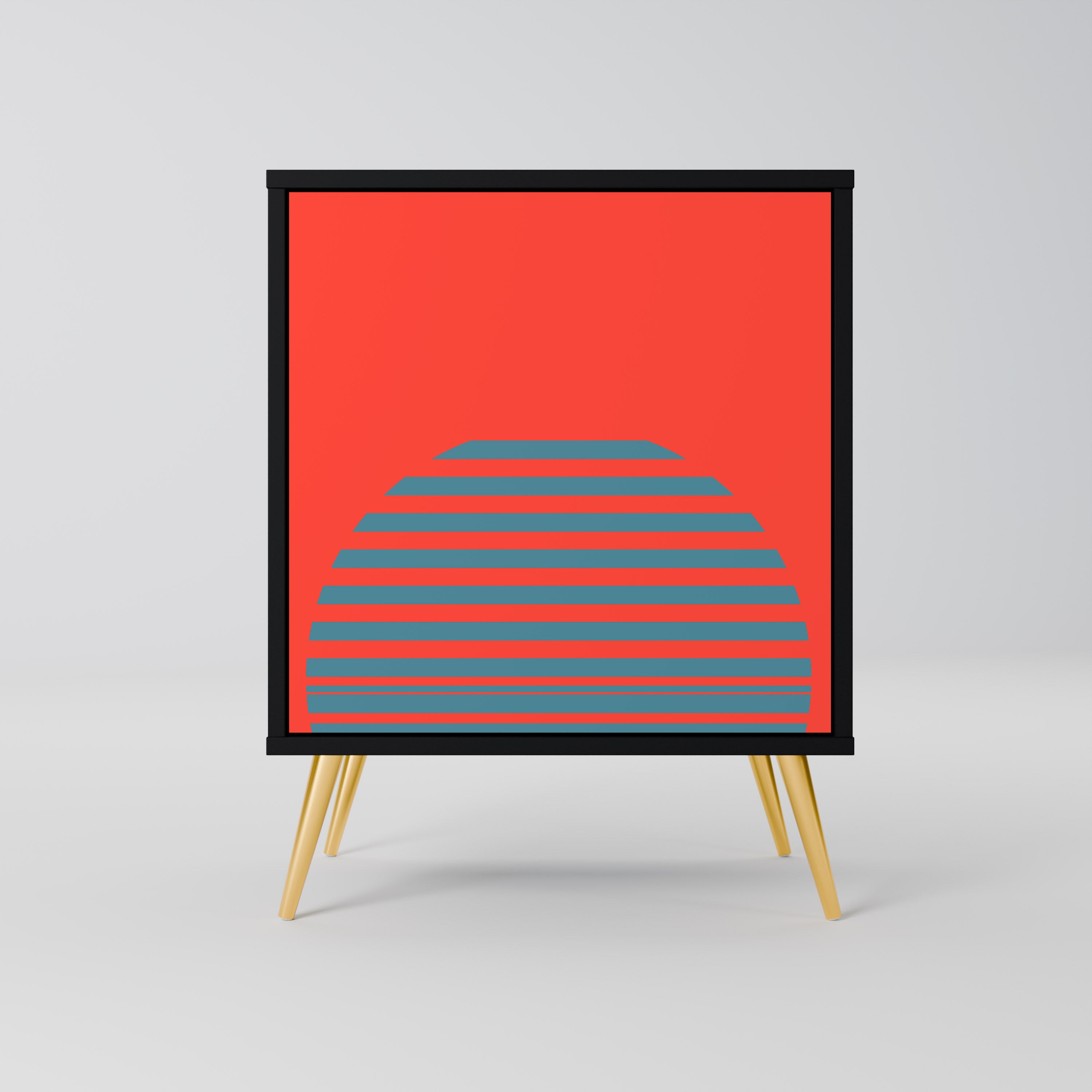 RISING GEOMETRY STARS Komoda 1-drzwiowa korpus Czarny