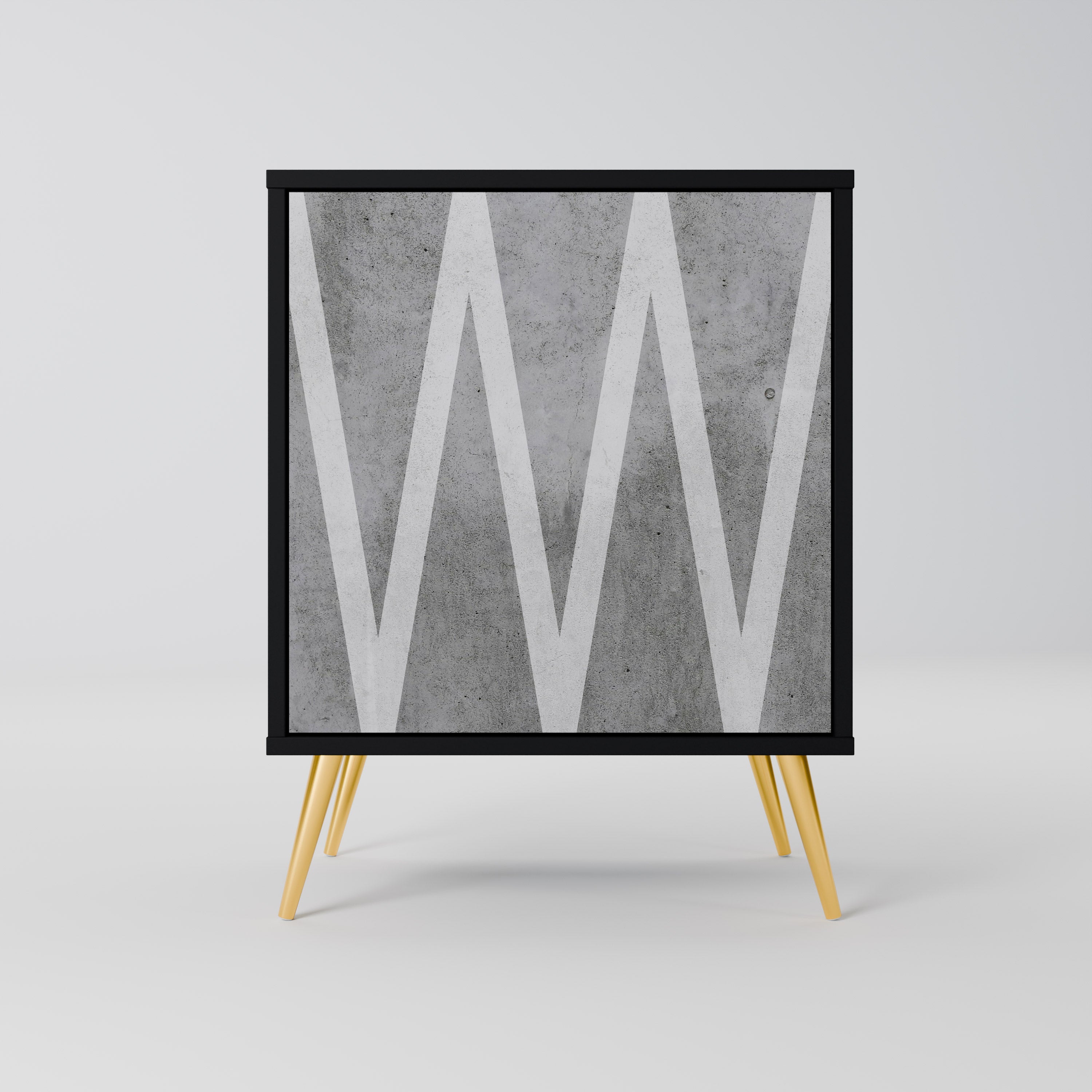 SOLID ZIG ZAG Komoda 1-drzwiowa korpus Czarny