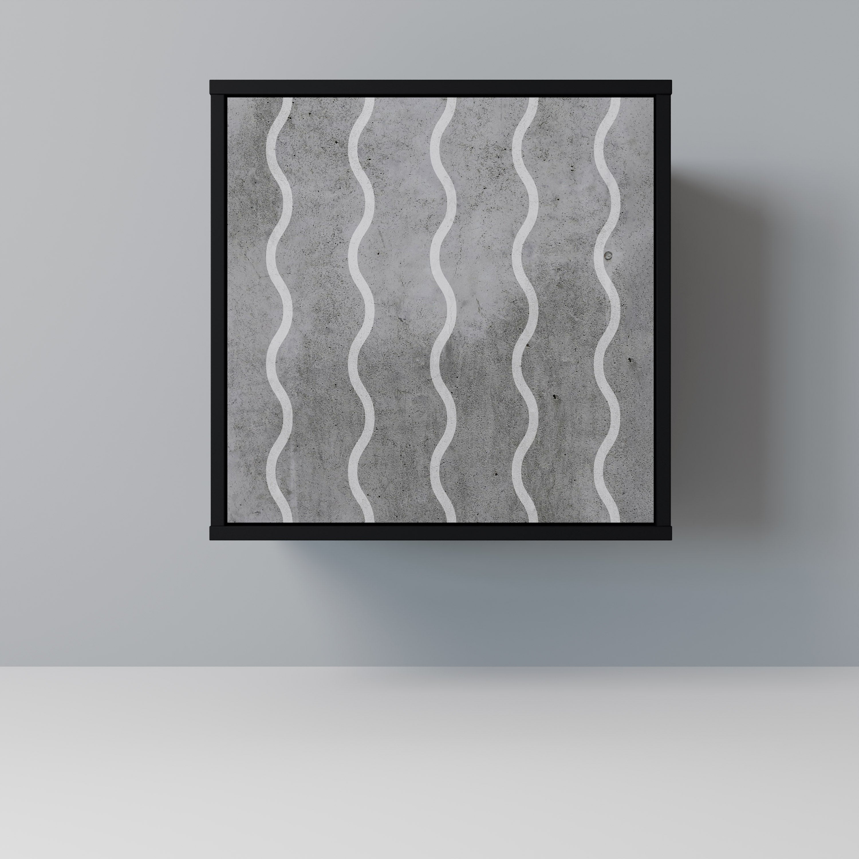 WAVES OF CONCRETE Komoda 1-drzwiowa korpus Czarny