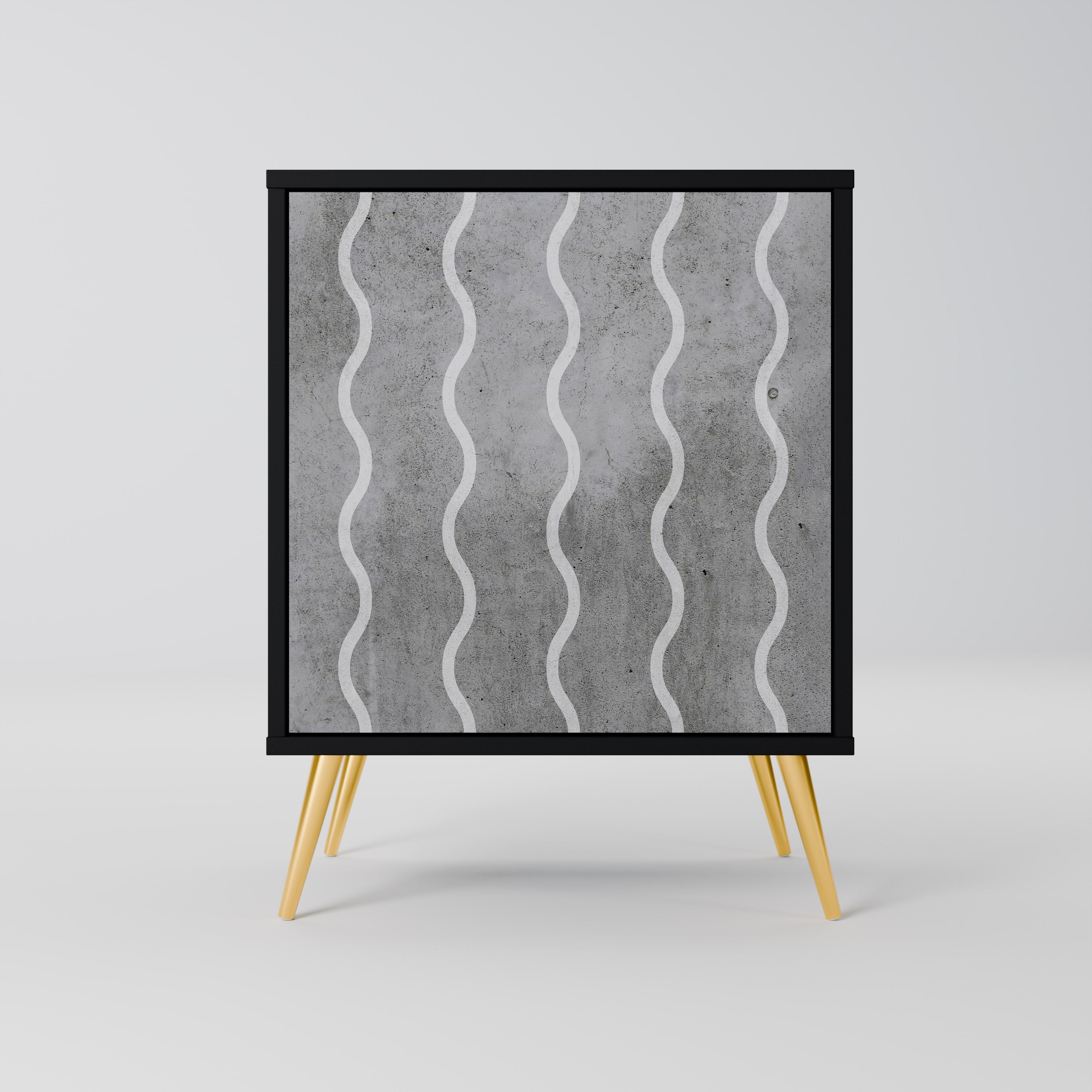 WAVES OF CONCRETE Komoda 1-drzwiowa korpus Czarny