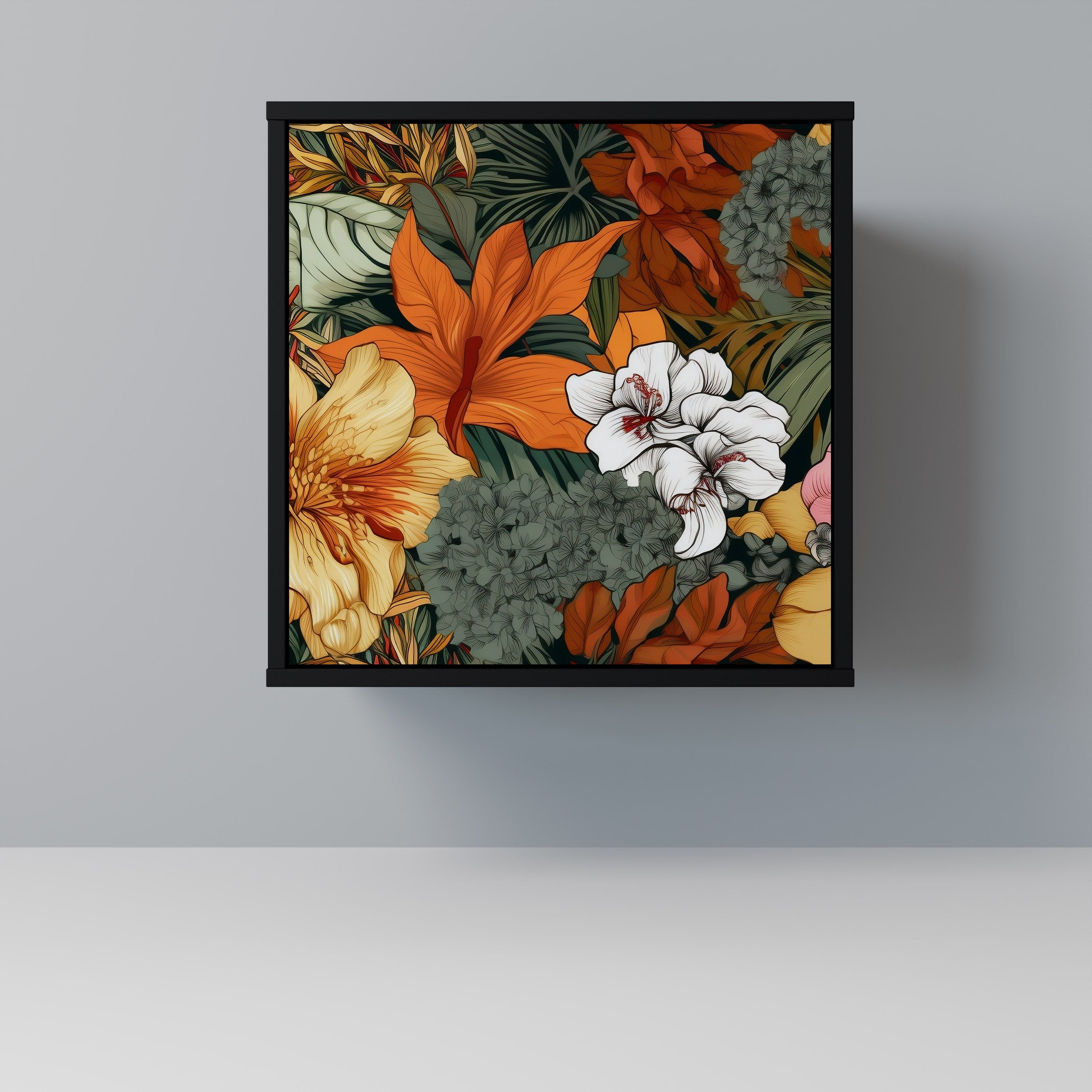 RADIANT FLORA Komoda 1-drzwiowa korpus Czarny