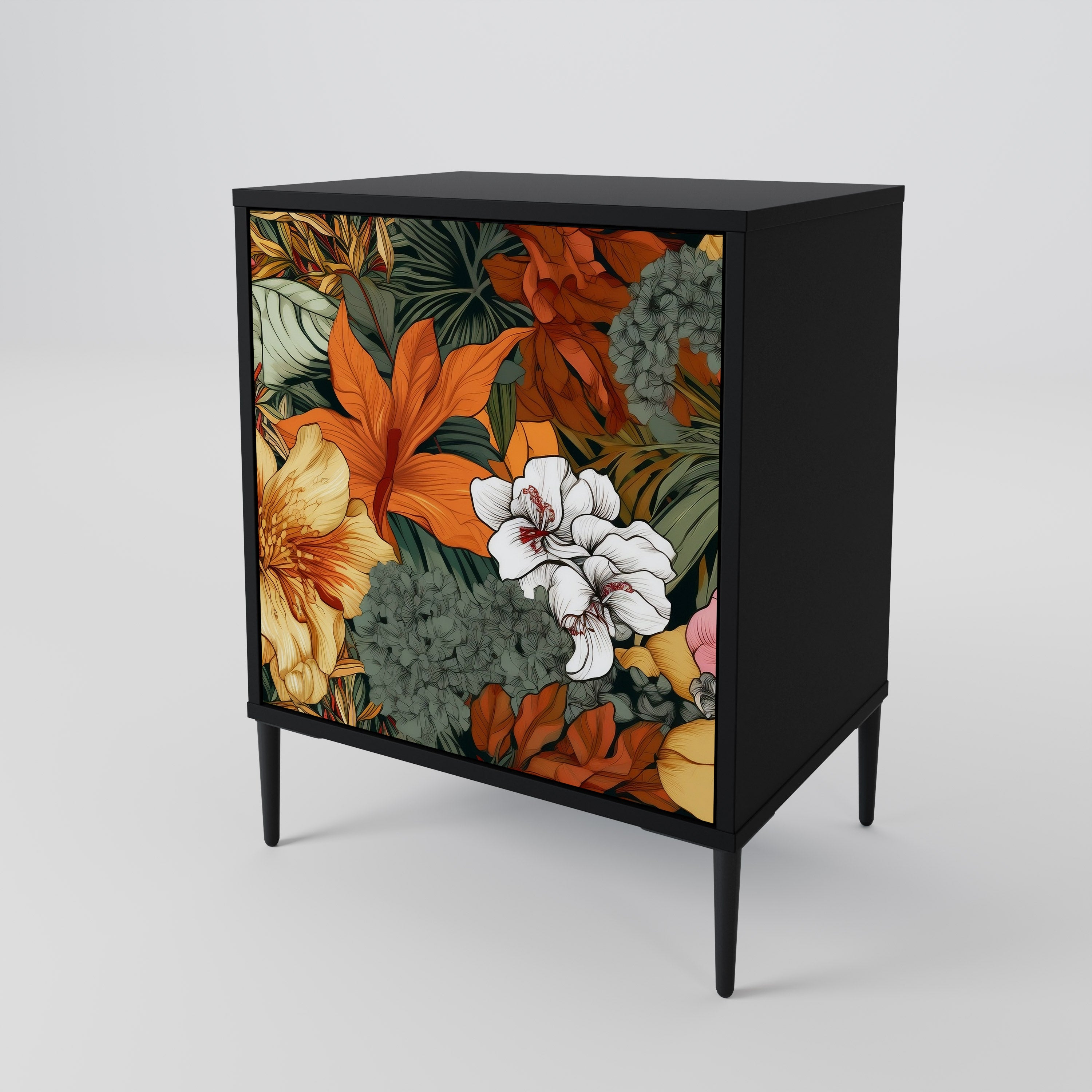 RADIANT FLORA Komoda 1-drzwiowa korpus Czarny