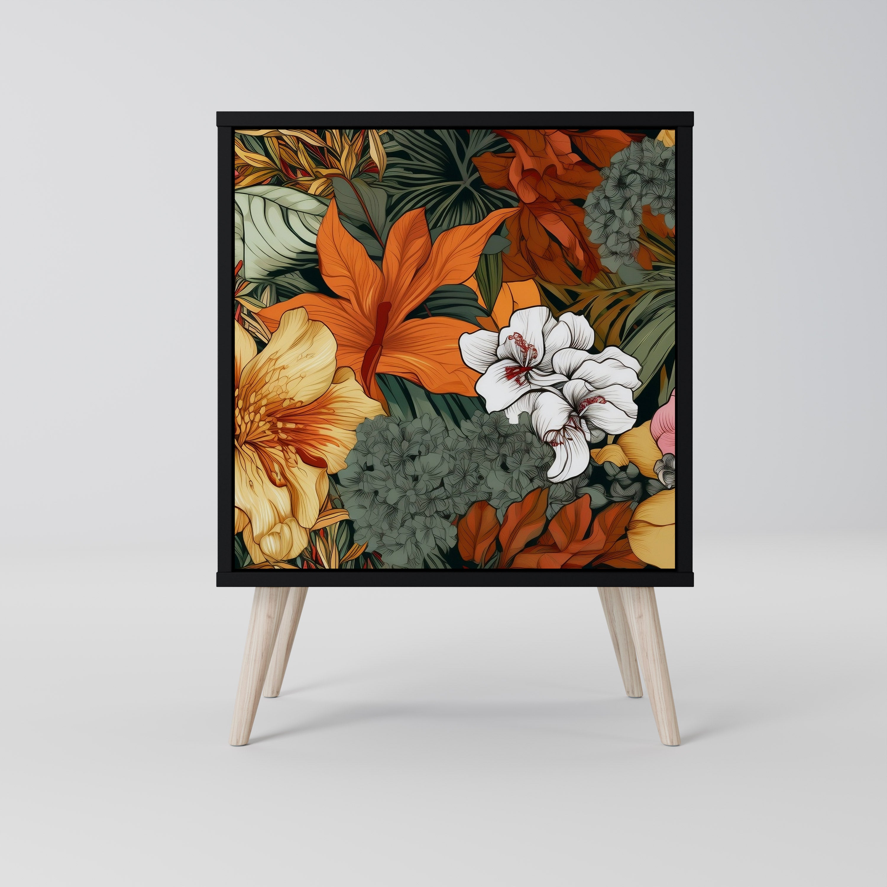 RADIANT FLORA Komoda 1-drzwiowa korpus Czarny