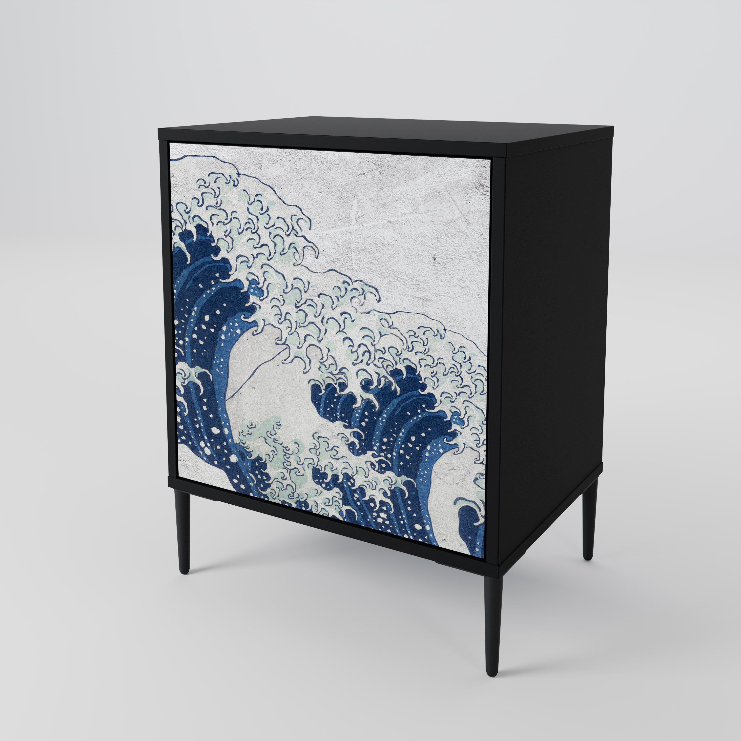 THE GREAT WAVE AT KANAGAWA Komoda 1-drzwiowa korpus Czarny