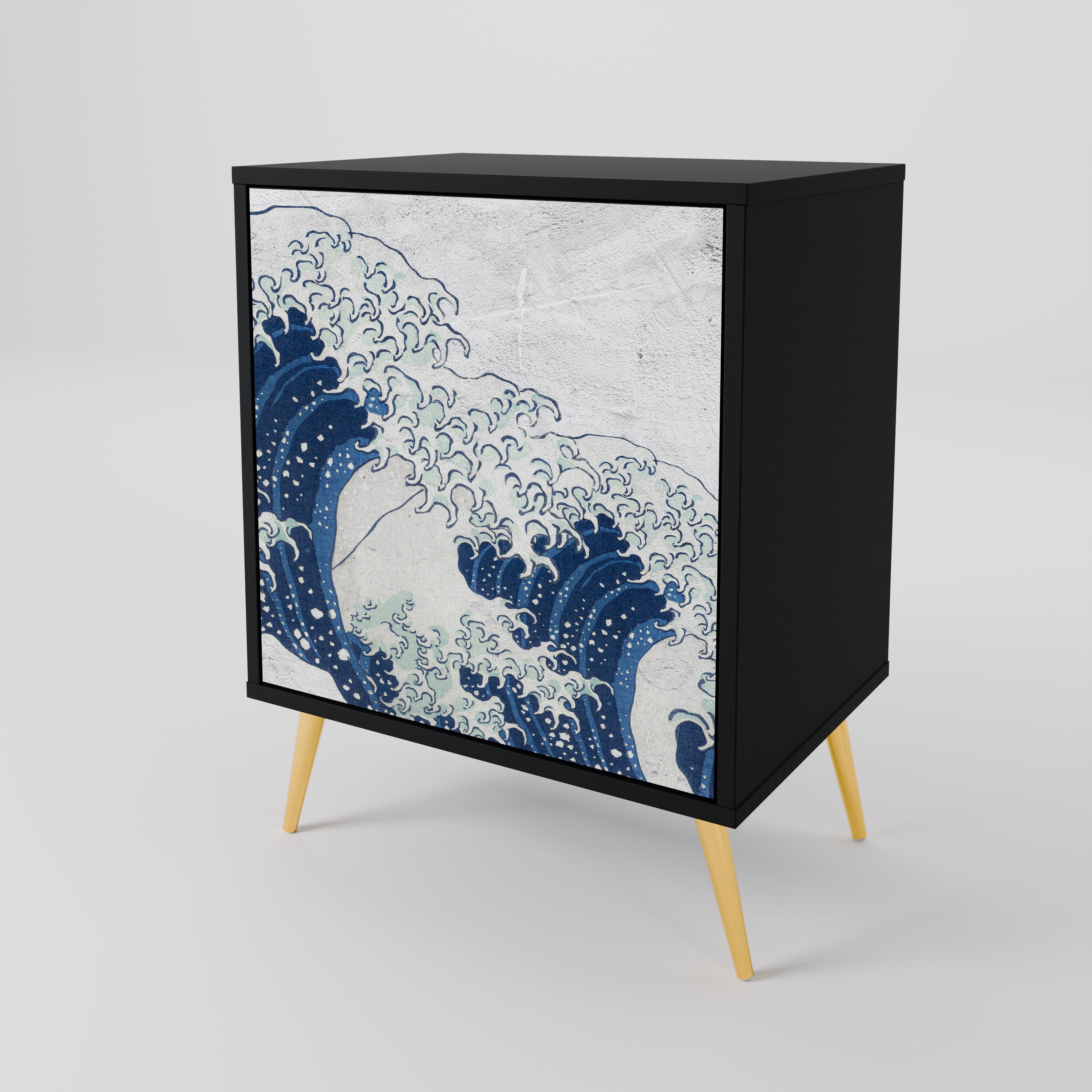 THE GREAT WAVE AT KANAGAWA Komoda 1-drzwiowa korpus Czarny