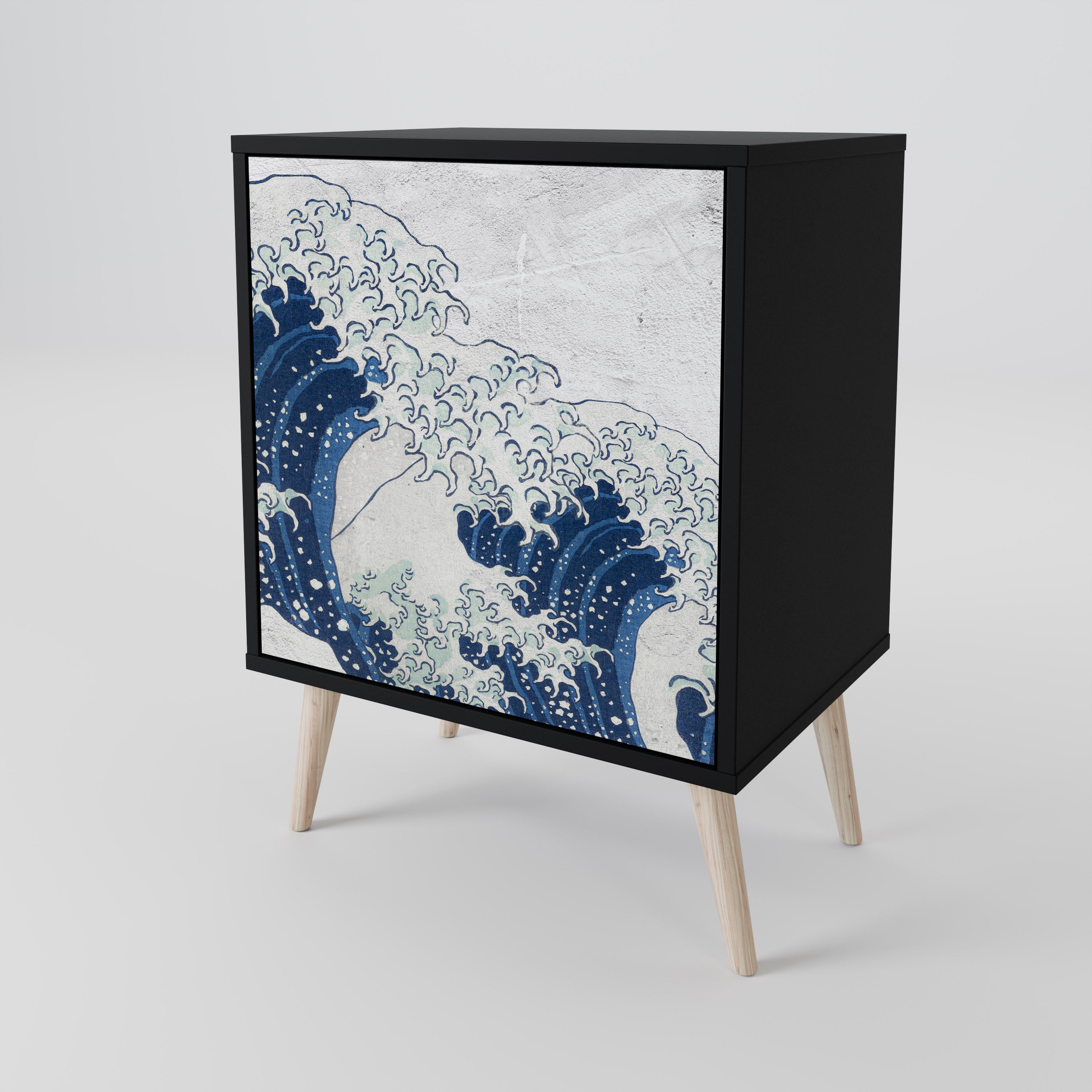 THE GREAT WAVE AT KANAGAWA Komoda 1-drzwiowa korpus Czarny