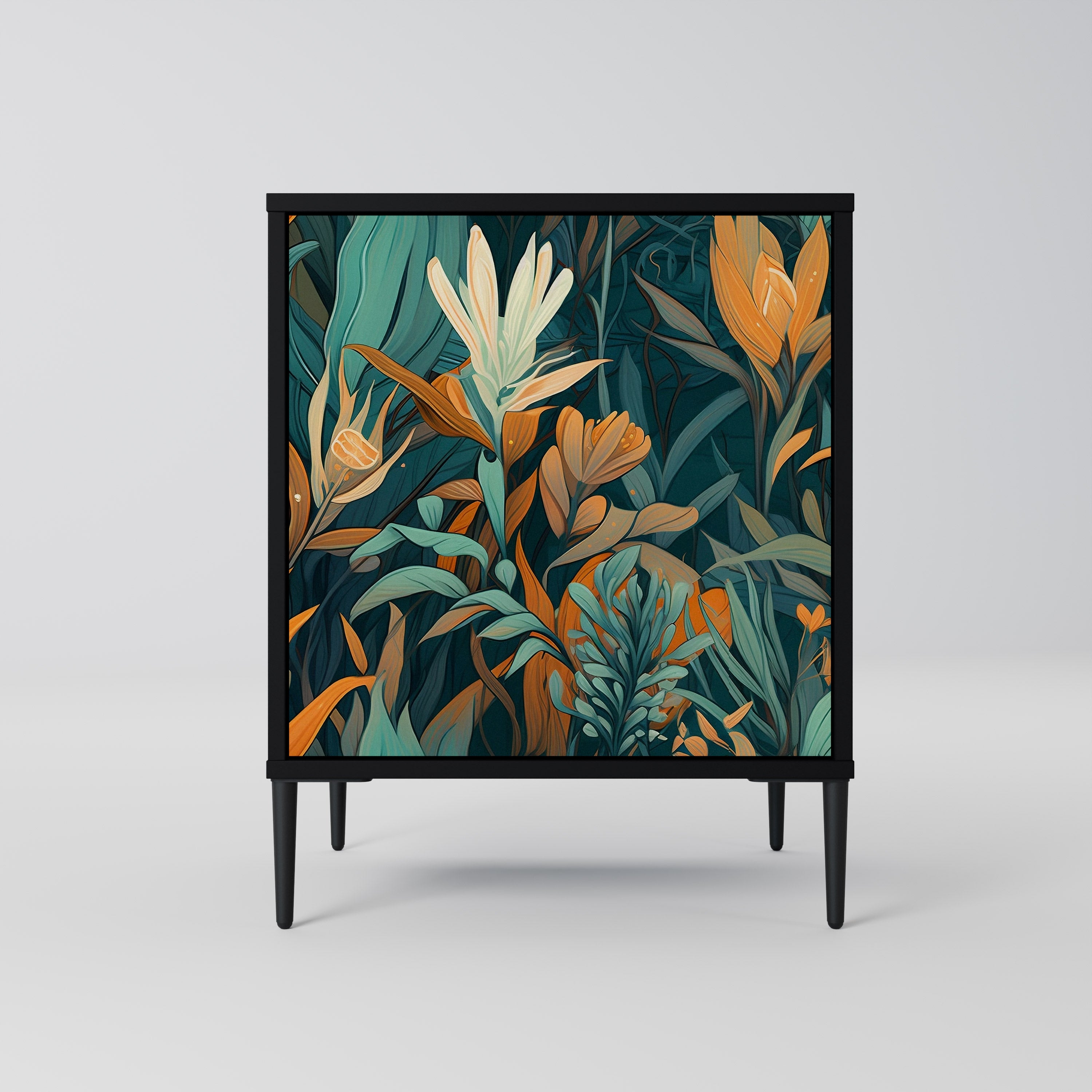 FLORAL SERENITY Komoda 1-drzwiowa korpus Czarny