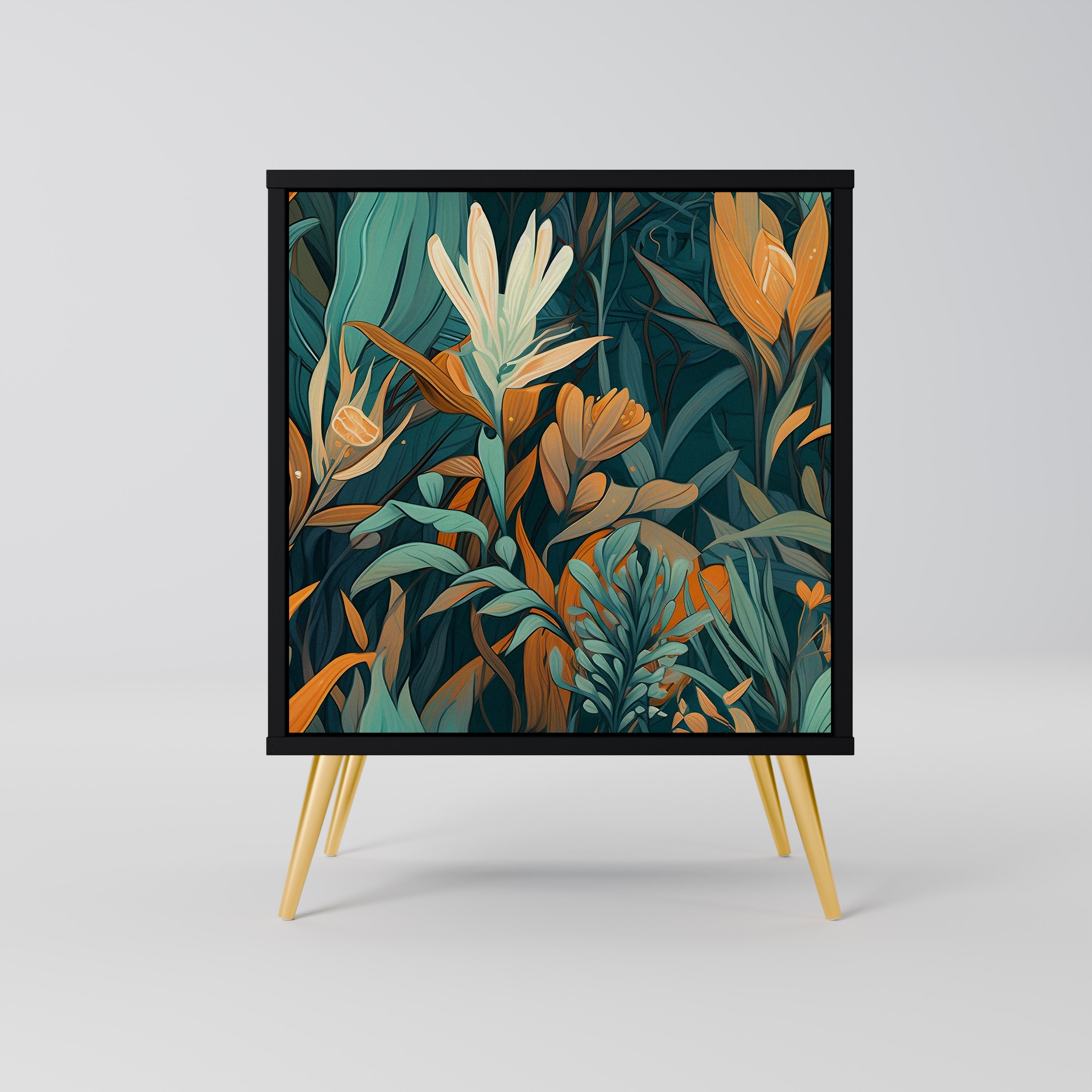 FLORAL SERENITY Komoda 1-drzwiowa korpus Czarny