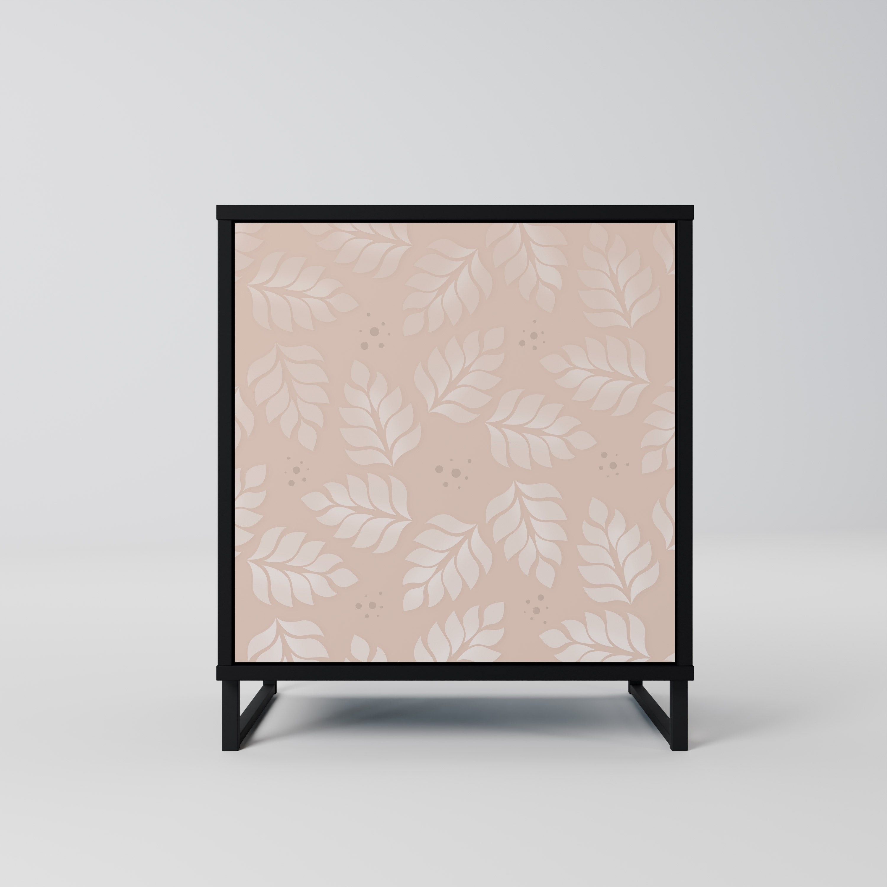 LEAVES ON BEIGE Komoda 1-drzwiowa korpus Czarny