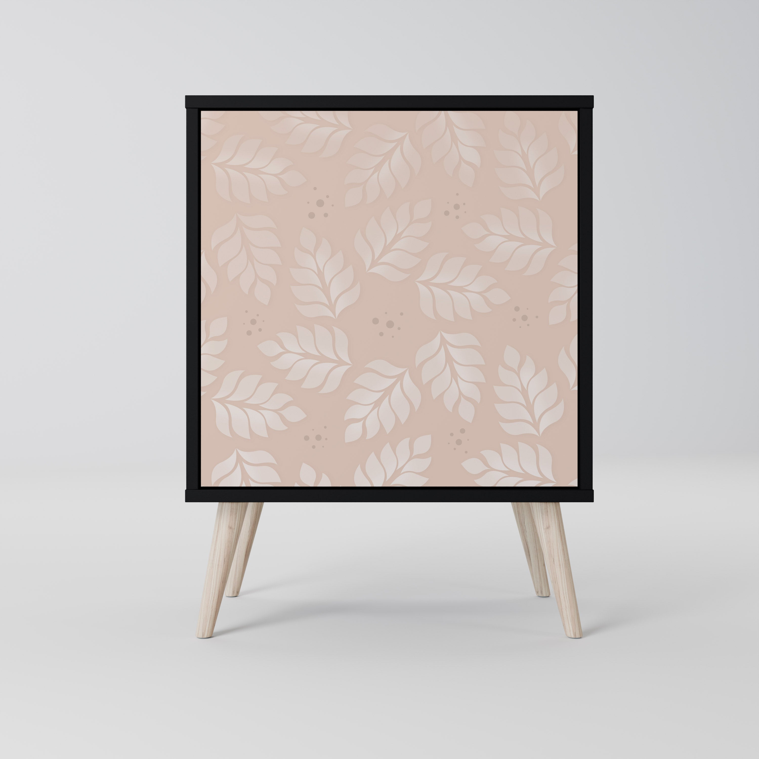 LEAVES ON BEIGE Komoda 1-drzwiowa korpus Czarny