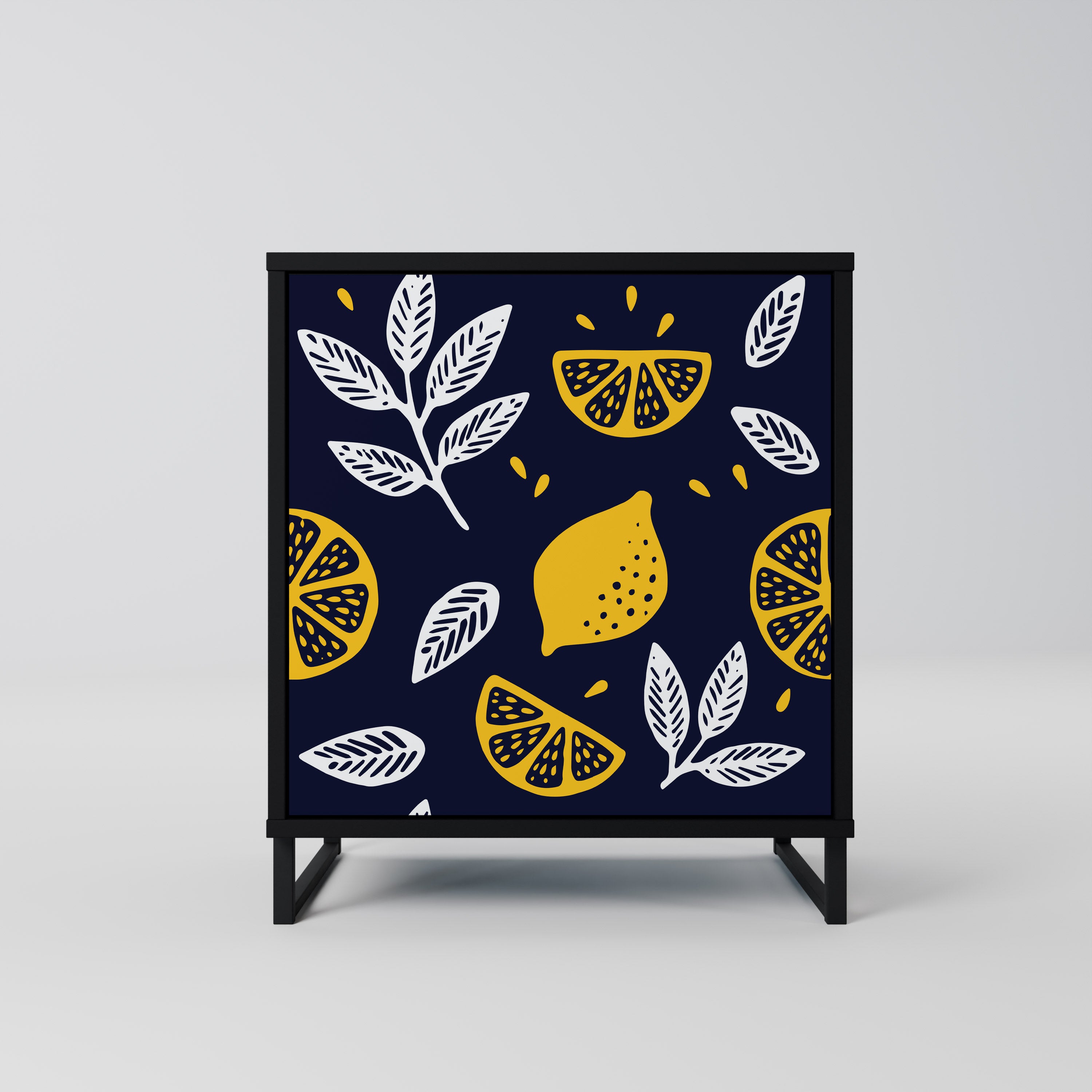 CITRUS BLACK AND WHITE Komoda 1-drzwiowa korpus Czarny