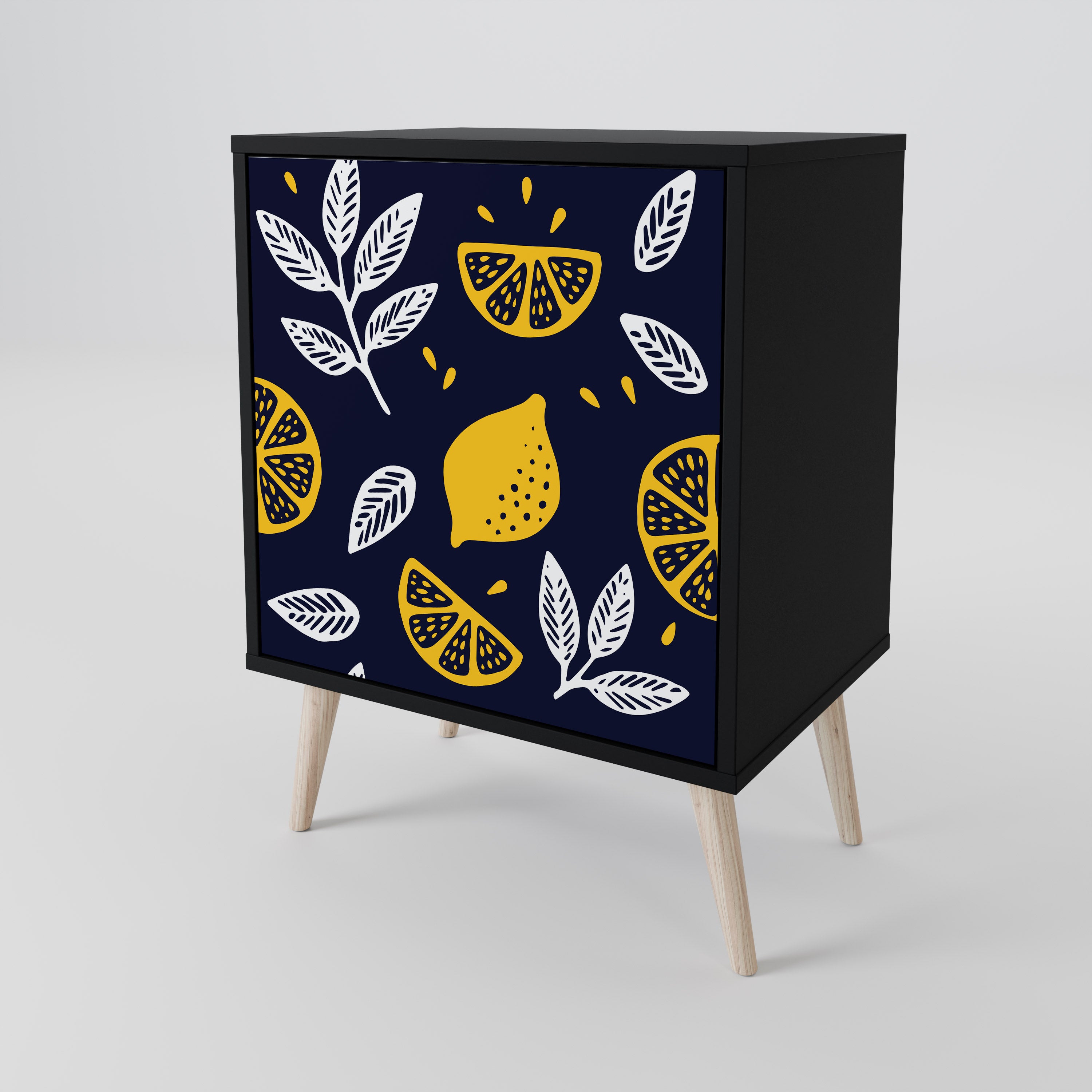 CITRUS BLACK AND WHITE Komoda 1-drzwiowa korpus Czarny