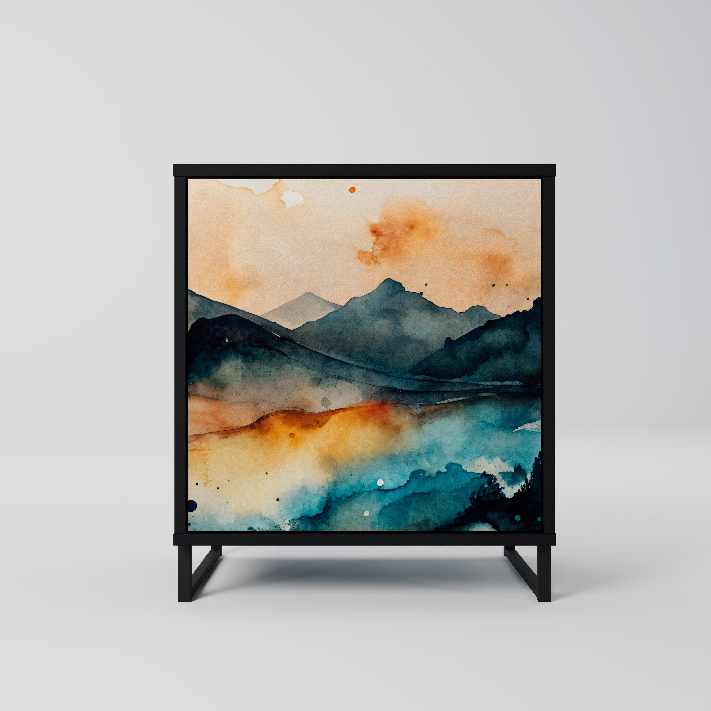 OMINOUS MOUNTAINS Komoda 1-drzwiowa korpus Czarny