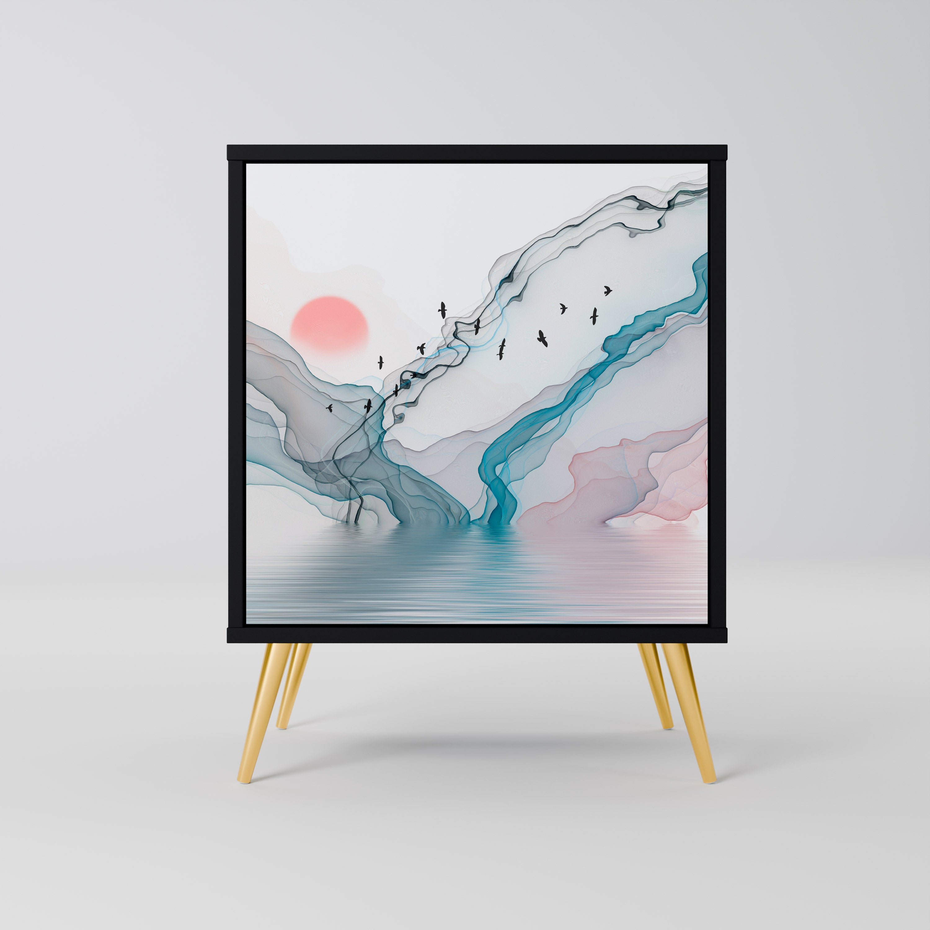 VELVET CROSSING Komoda 1-drzwiowa korpus Czarny