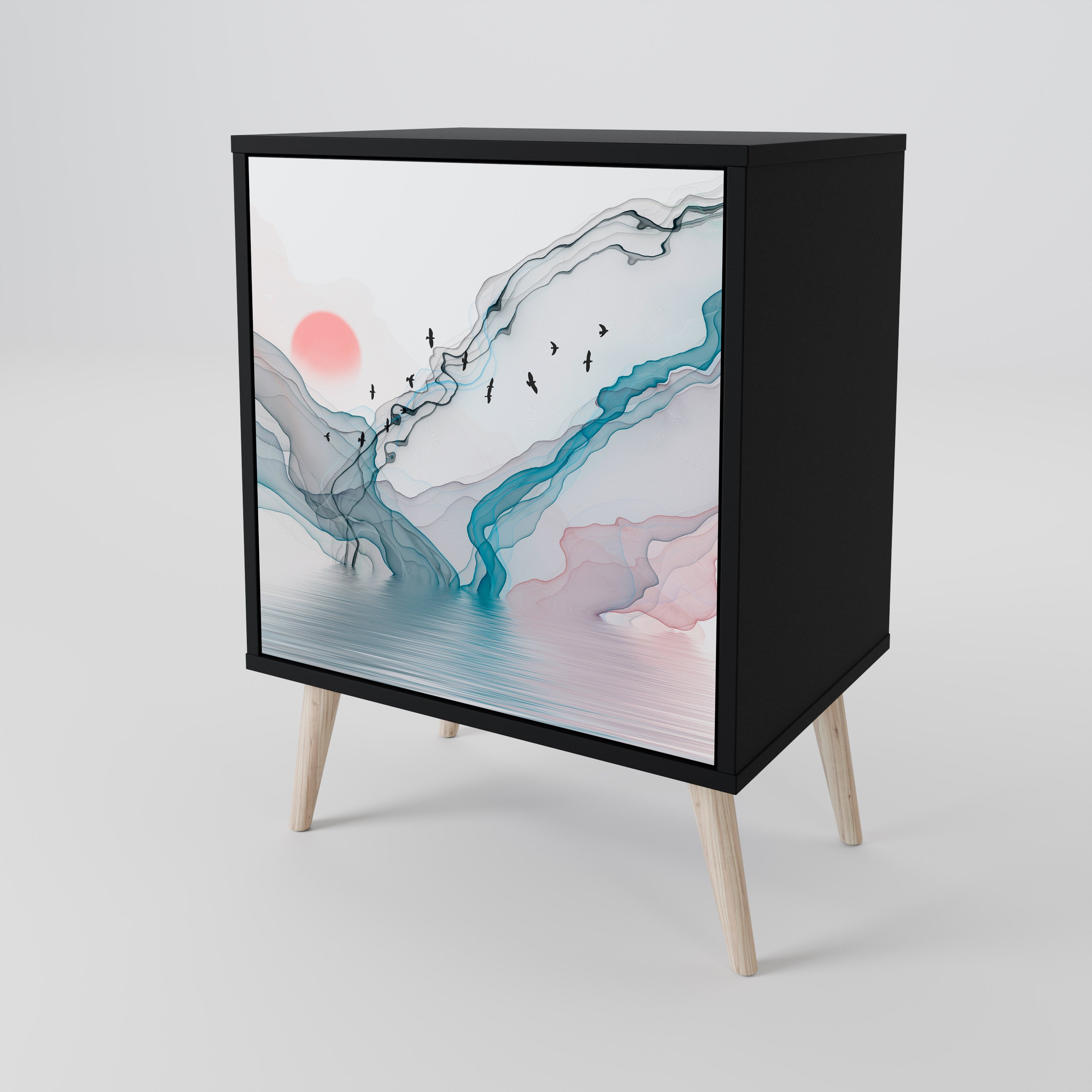 VELVET CROSSING Komoda 1-drzwiowa korpus Czarny