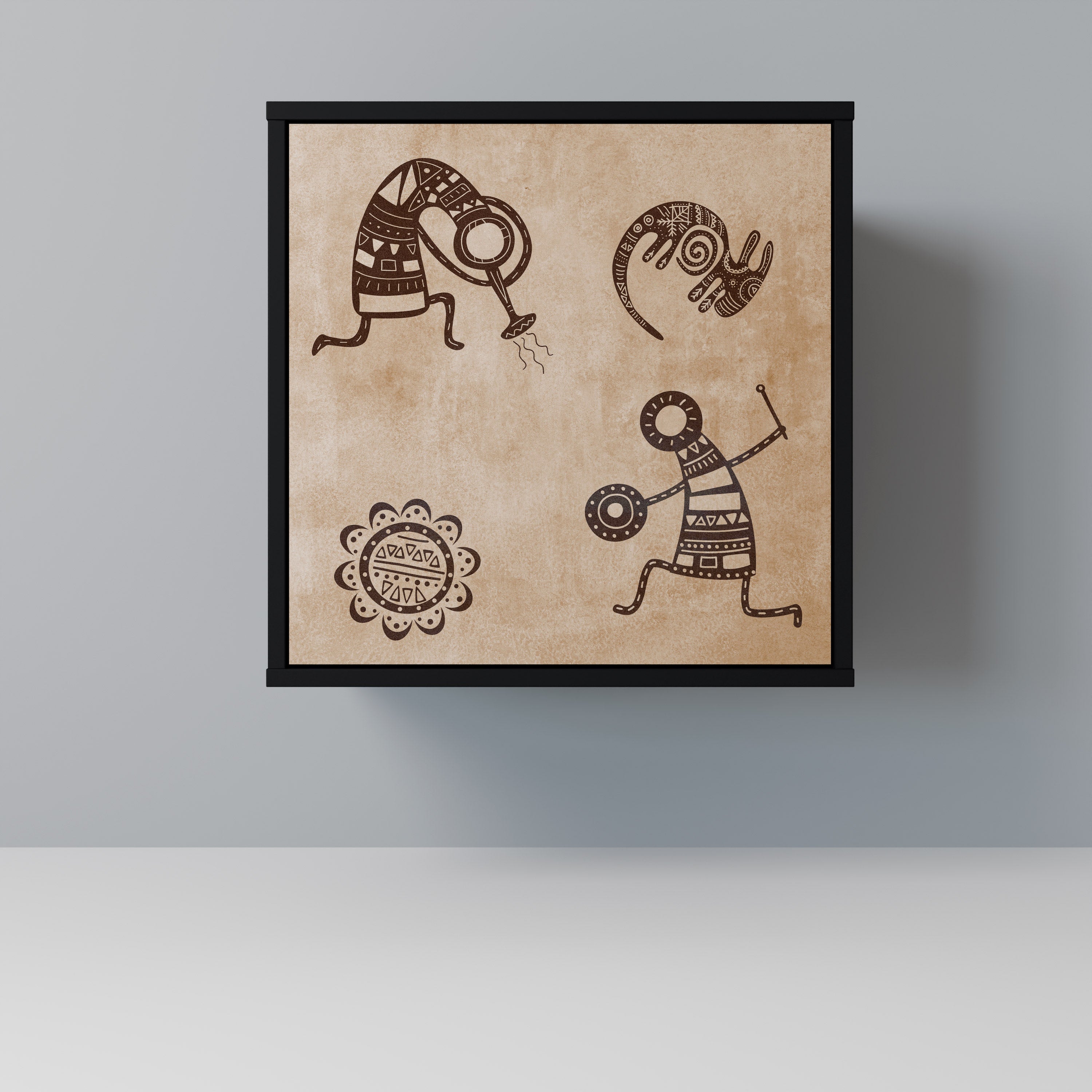 AFRICAN STYLE Komoda 1-drzwiowa korpus Czarny