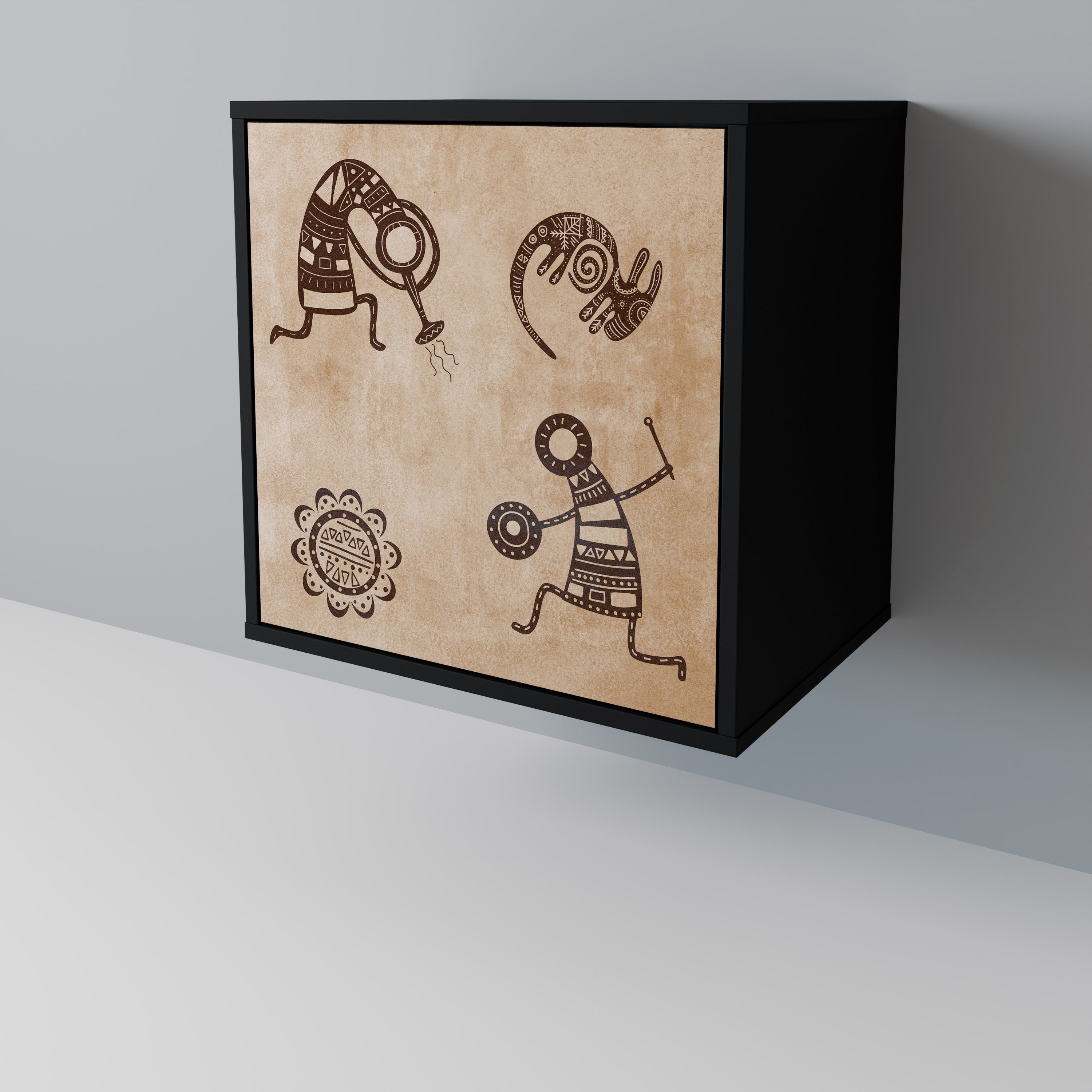 AFRICAN STYLE Komoda 1-drzwiowa korpus Czarny