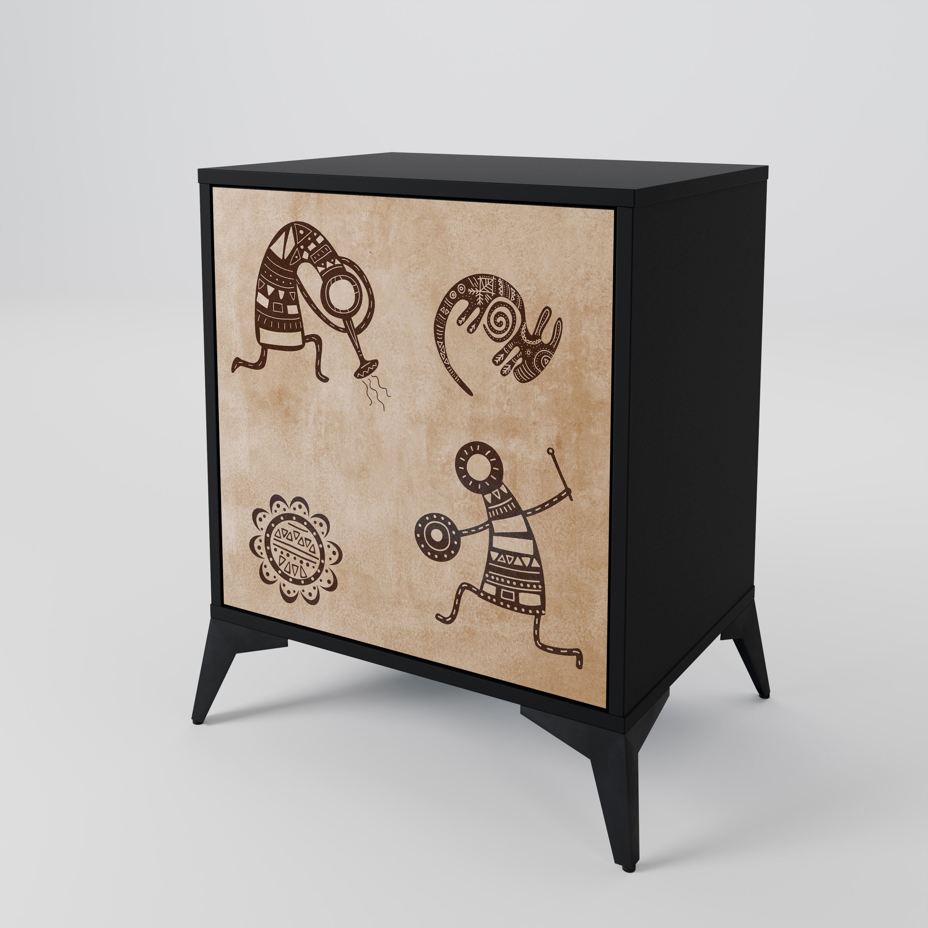 AFRICAN STYLE Komoda 1-drzwiowa korpus Czarny
