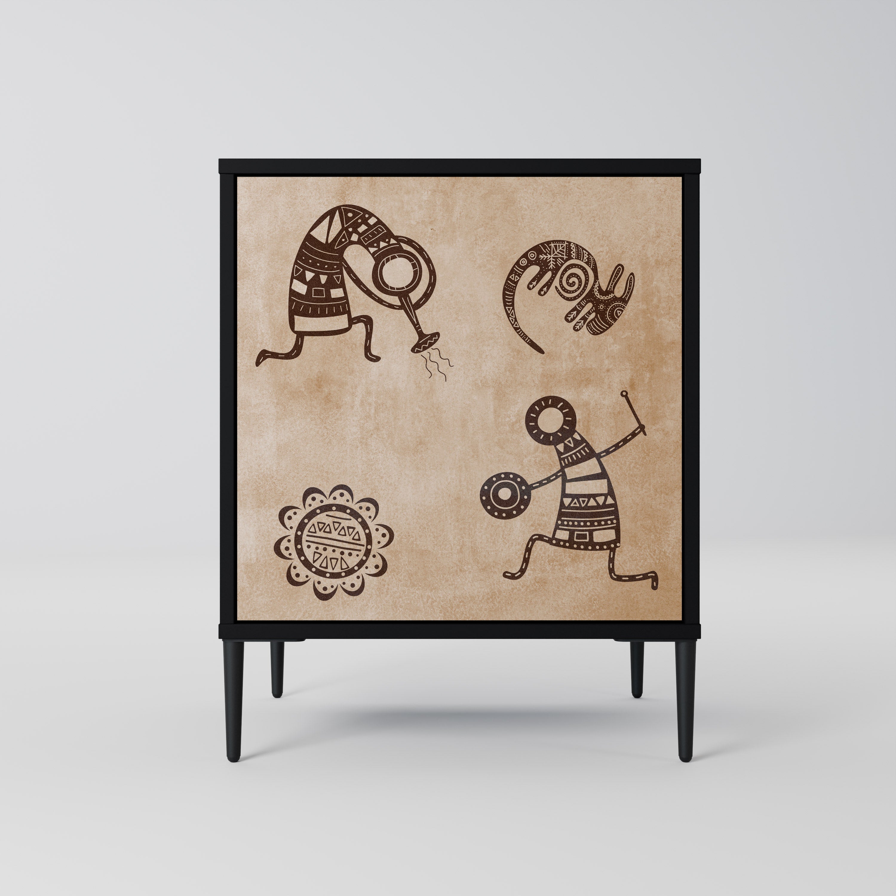 AFRICAN STYLE Komoda 1-drzwiowa korpus Czarny