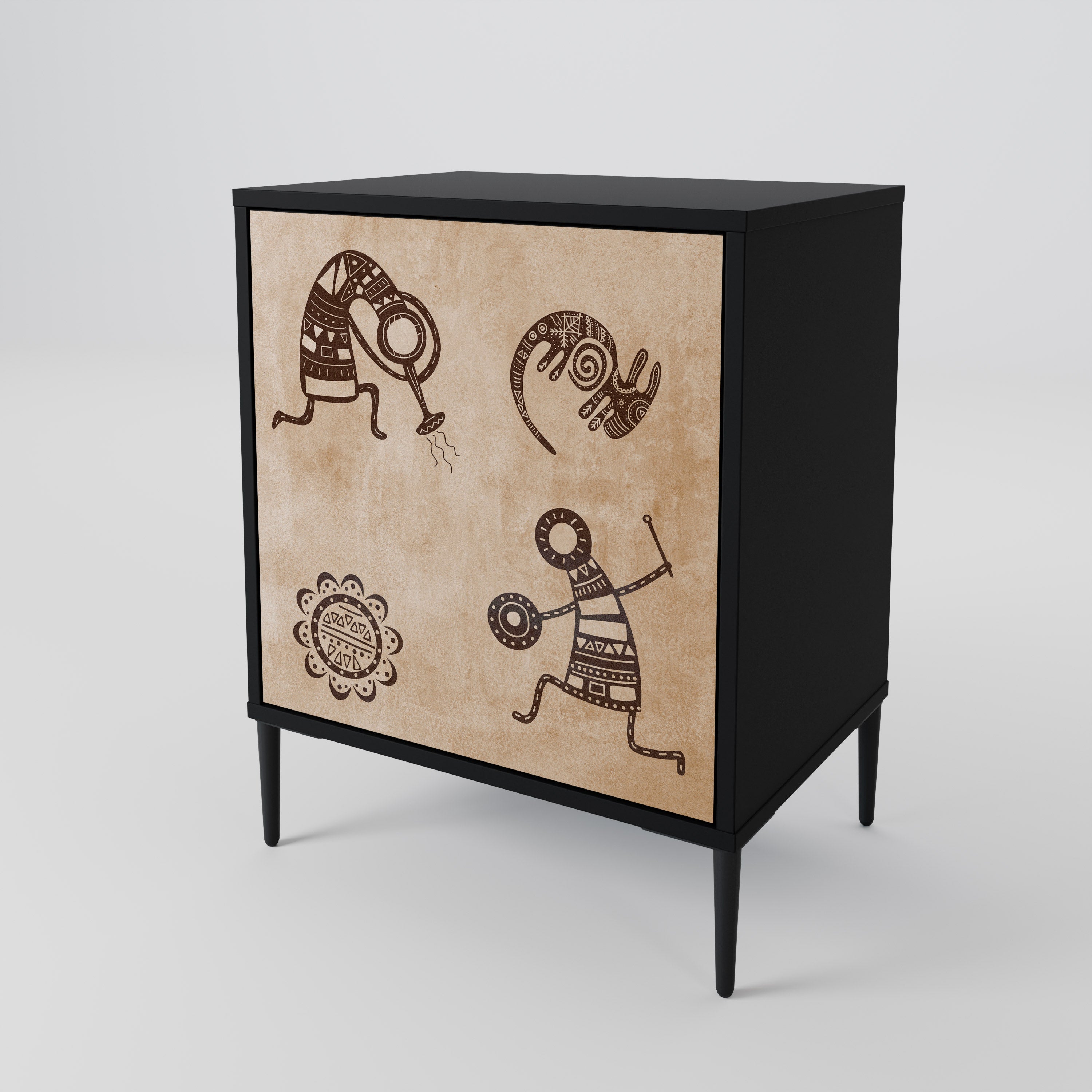 AFRICAN STYLE Komoda 1-drzwiowa korpus Czarny