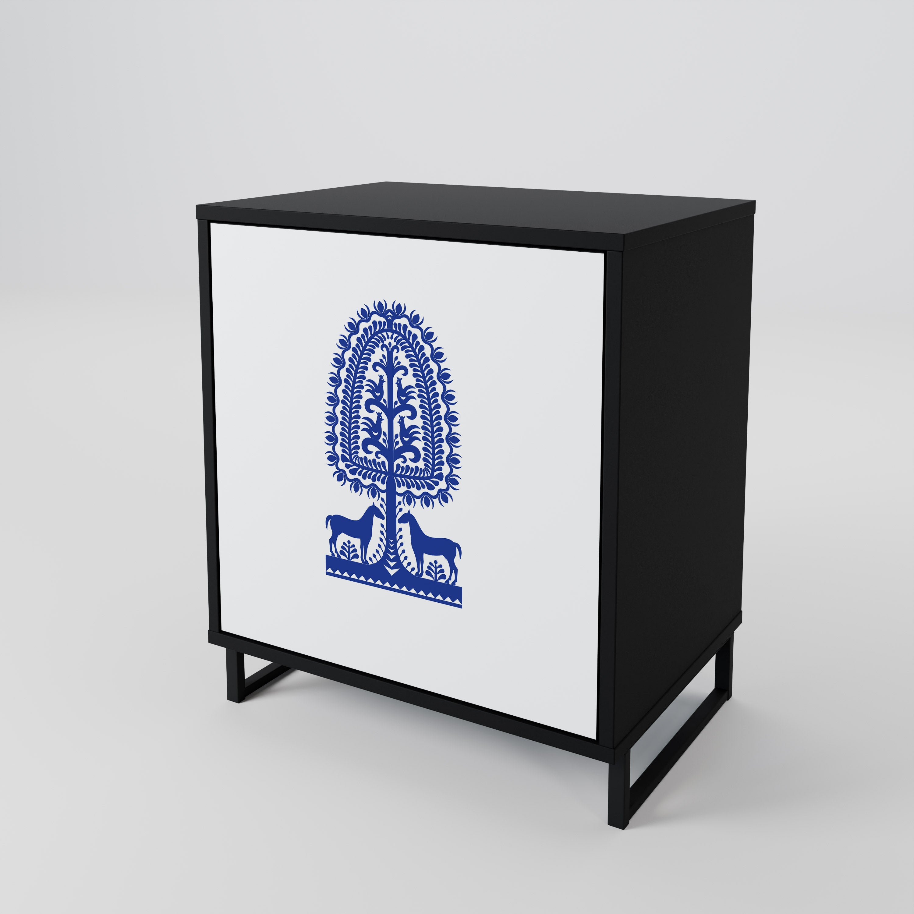 POLISH FOLK ART Komoda 1-drzwiowa korpus Czarny