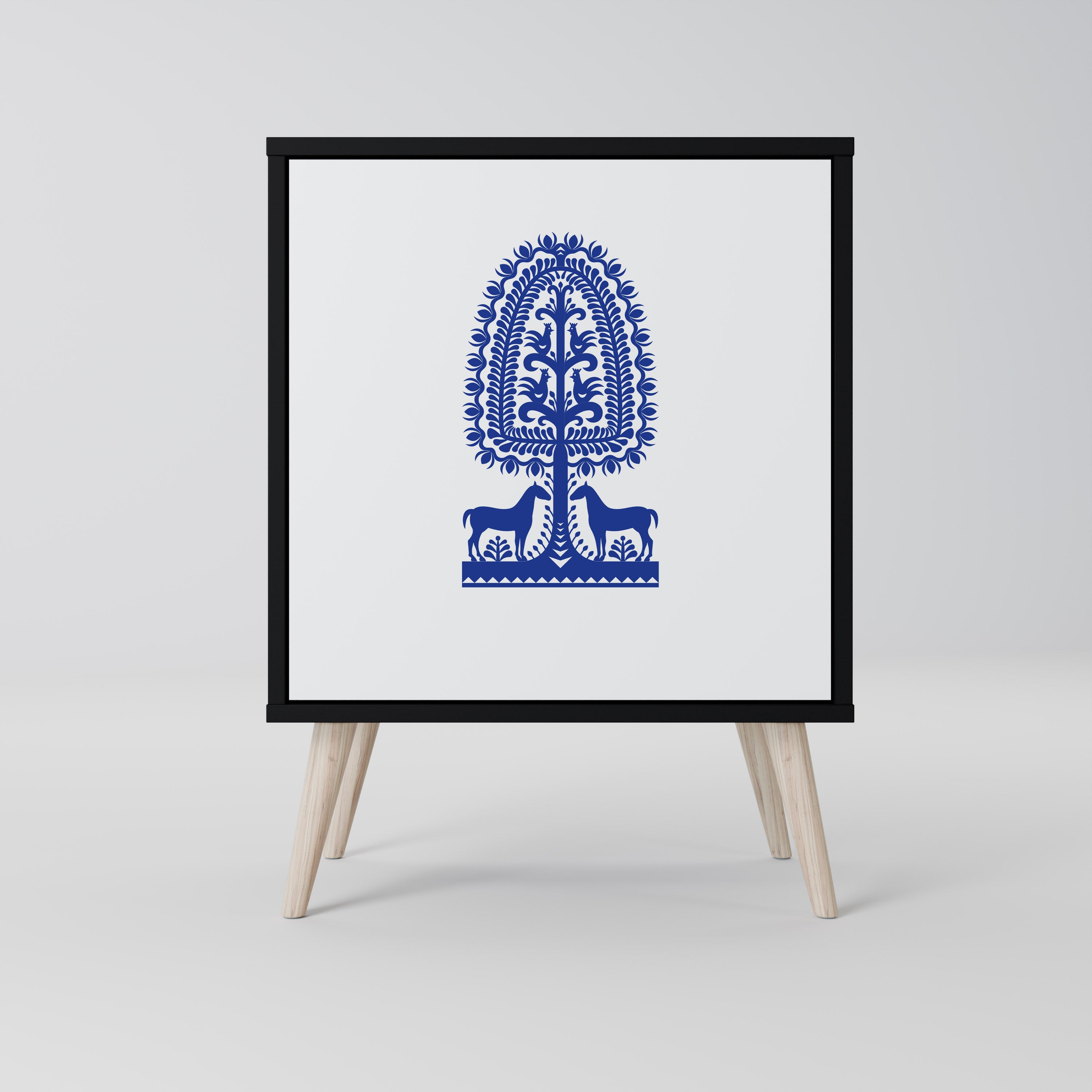 POLISH FOLK ART Komoda 1-drzwiowa korpus Czarny