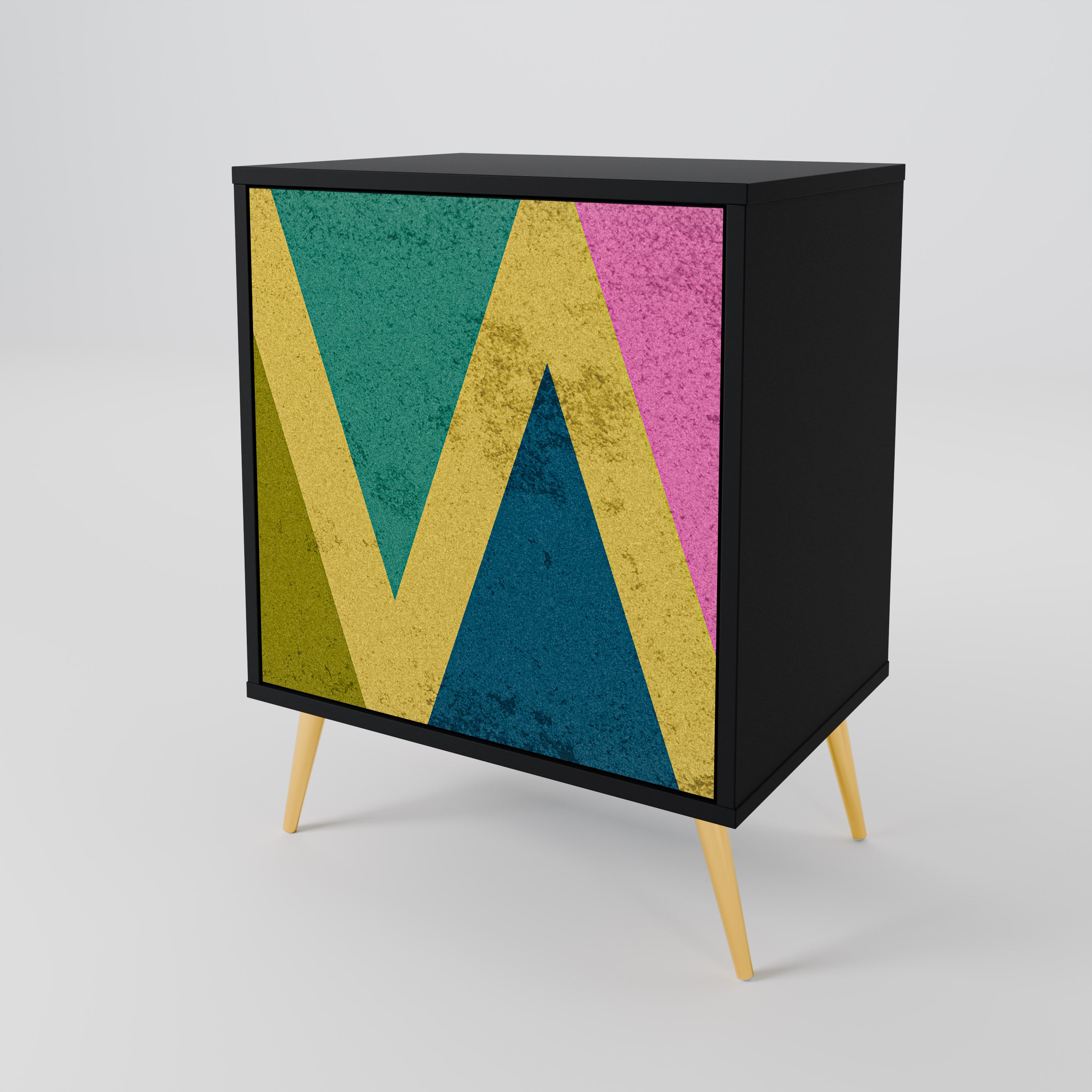 COLORFUL TRIANGLES Komoda 1-drzwiowa korpus Czarny
