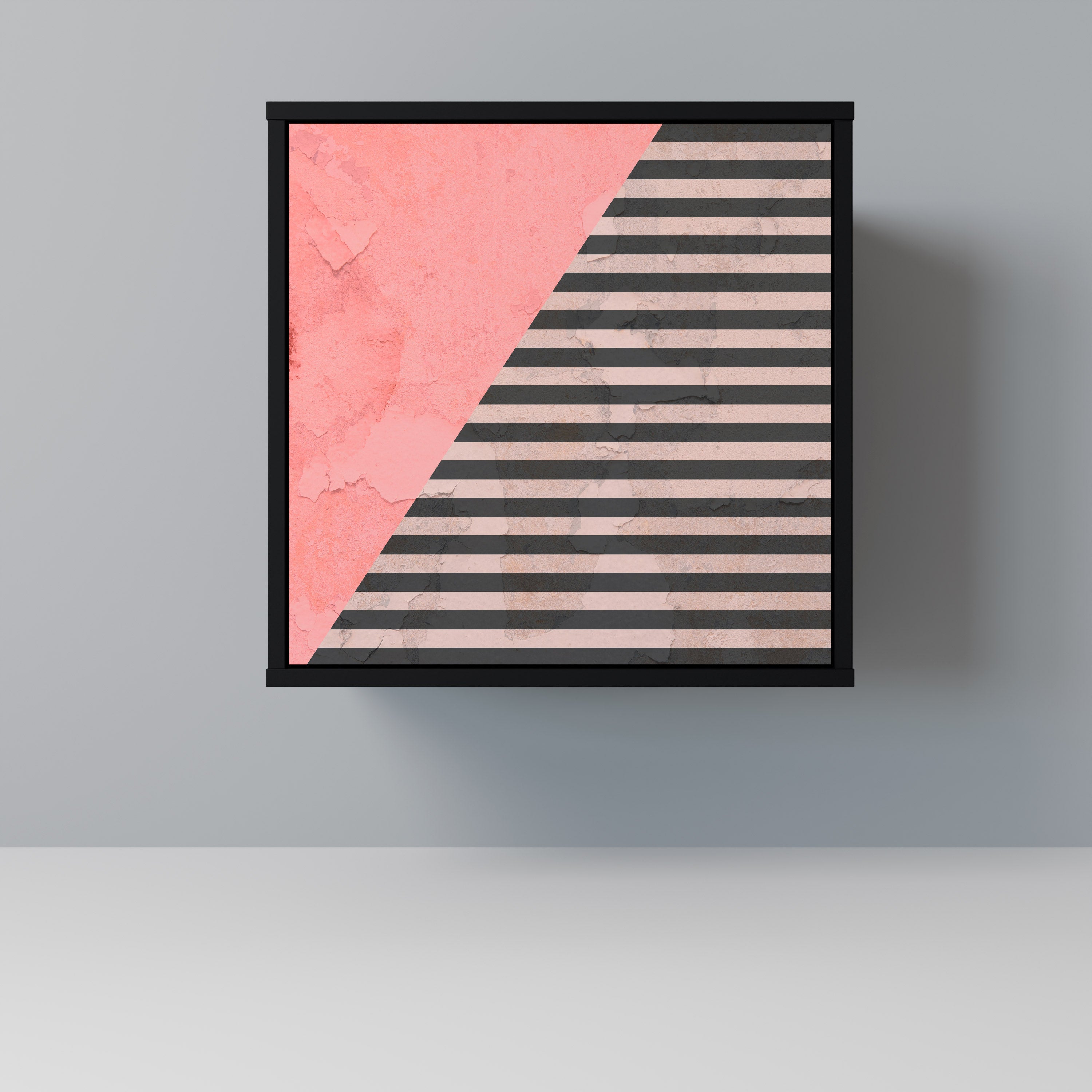 GLAMOROUS STRIPE Komoda 1-drzwiowa korpus Czarny