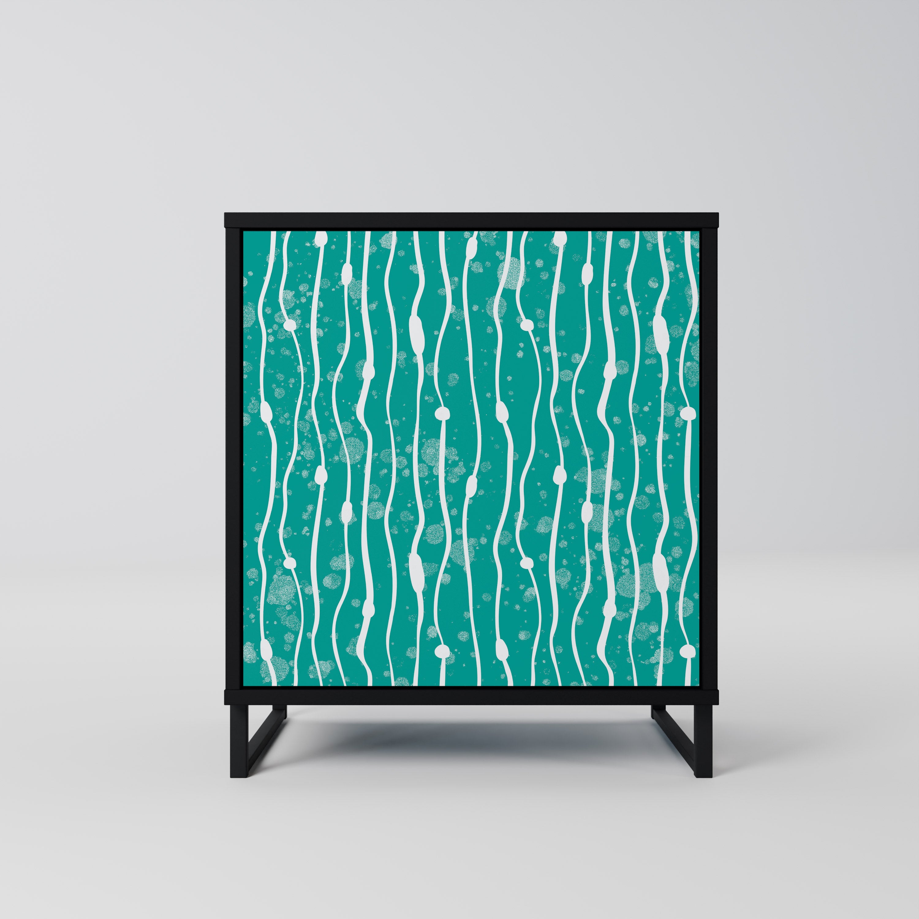 TURQUOISE RAIN Komoda 1-drzwiowa korpus Czarny