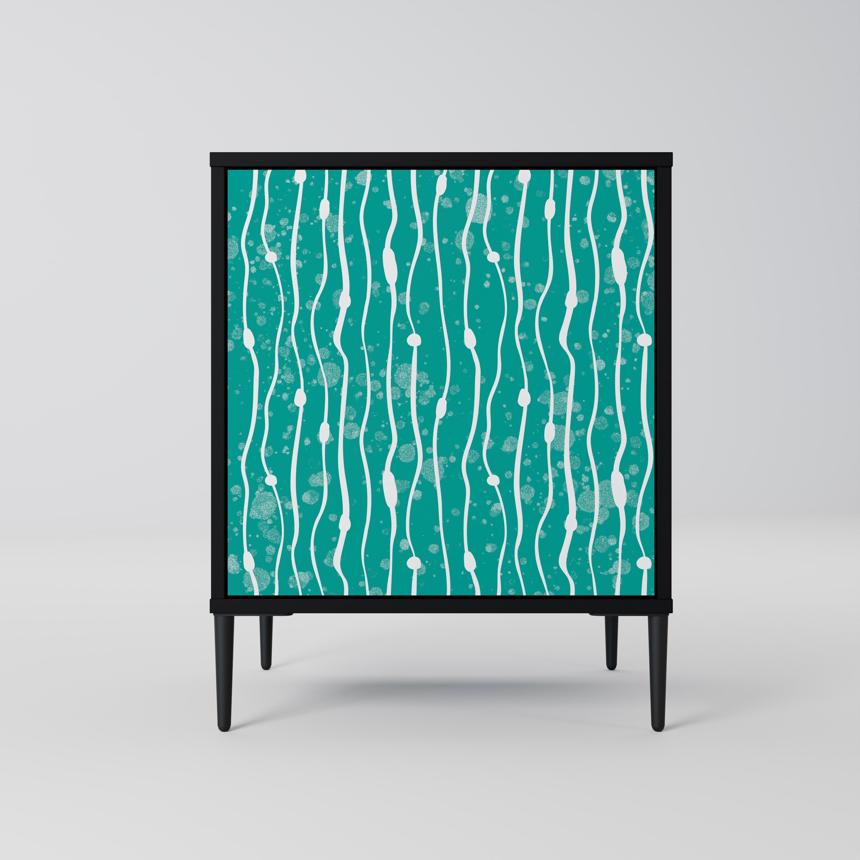 TURQUOISE RAIN Komoda 1-drzwiowa korpus Czarny