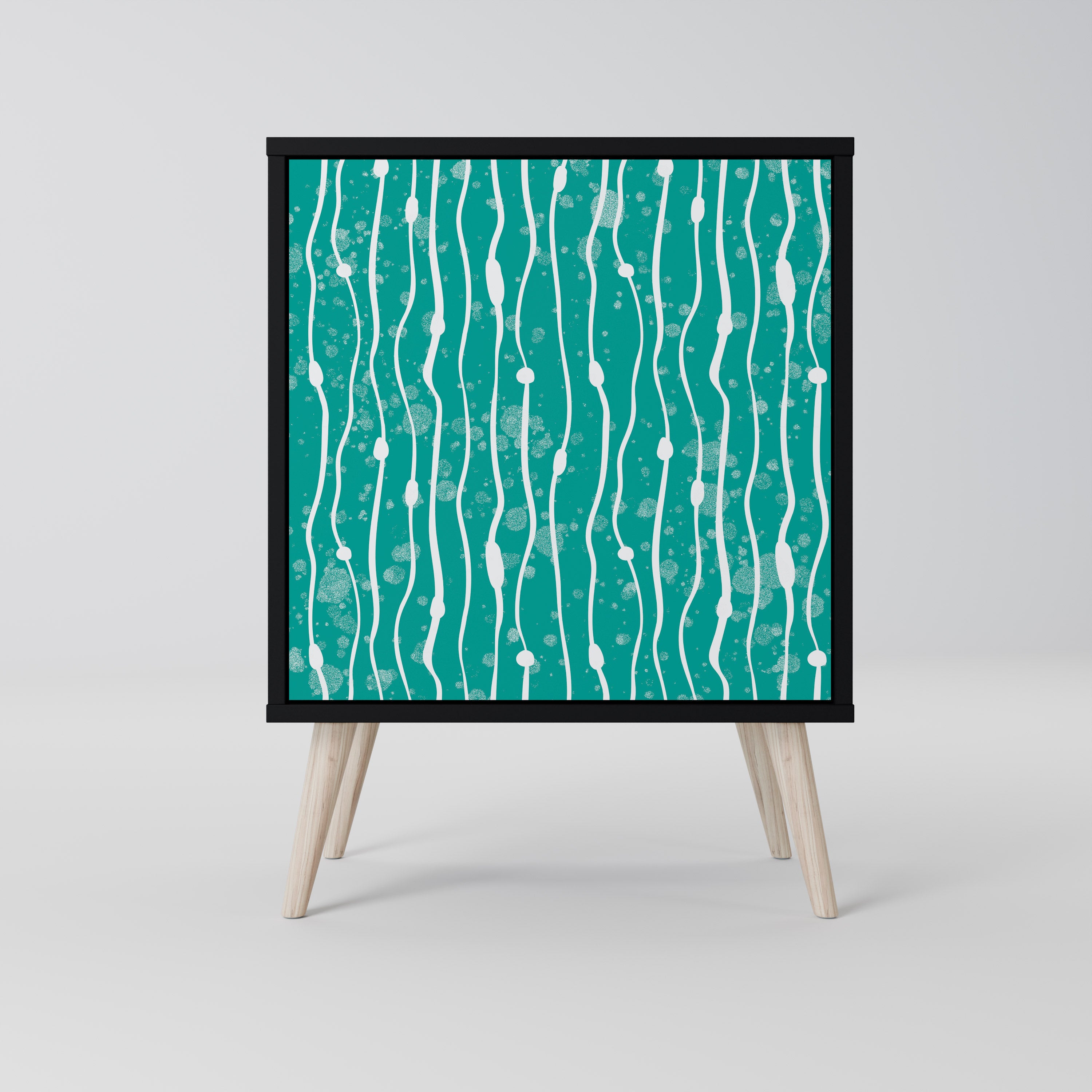 TURQUOISE RAIN Komoda 1-drzwiowa korpus Czarny