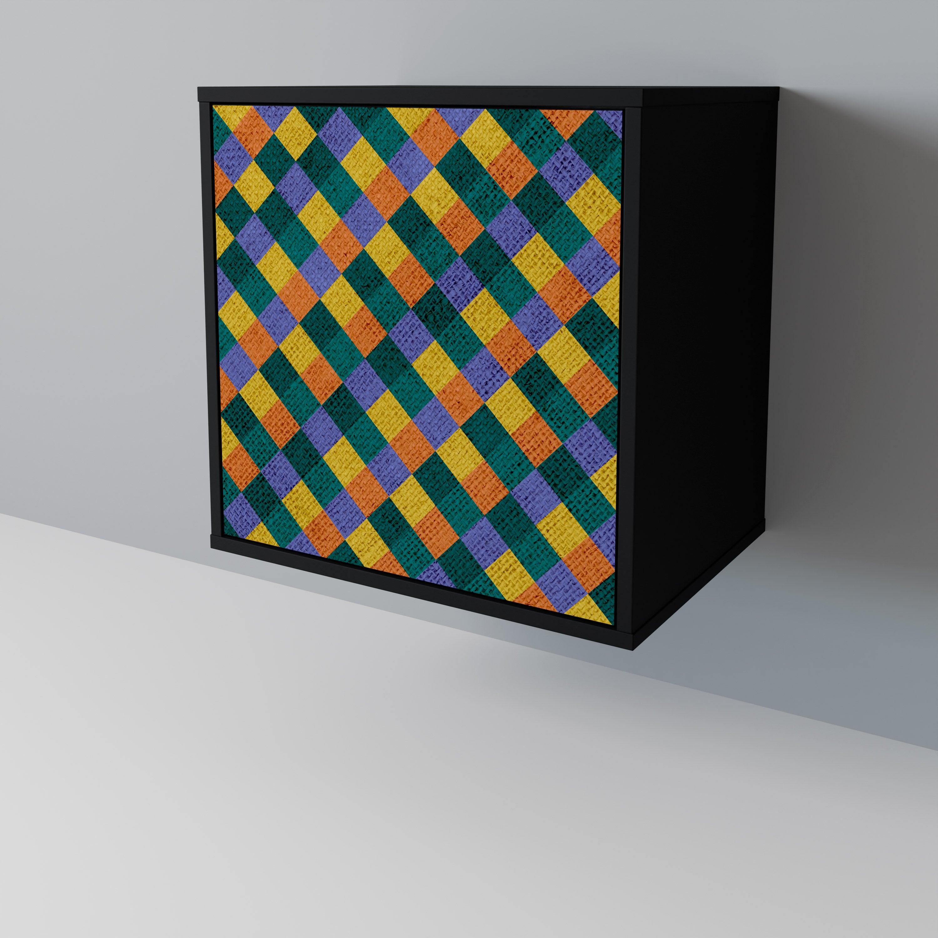 PAINTED SQUARES MIX Komoda 1-drzwiowa korpus Czarny