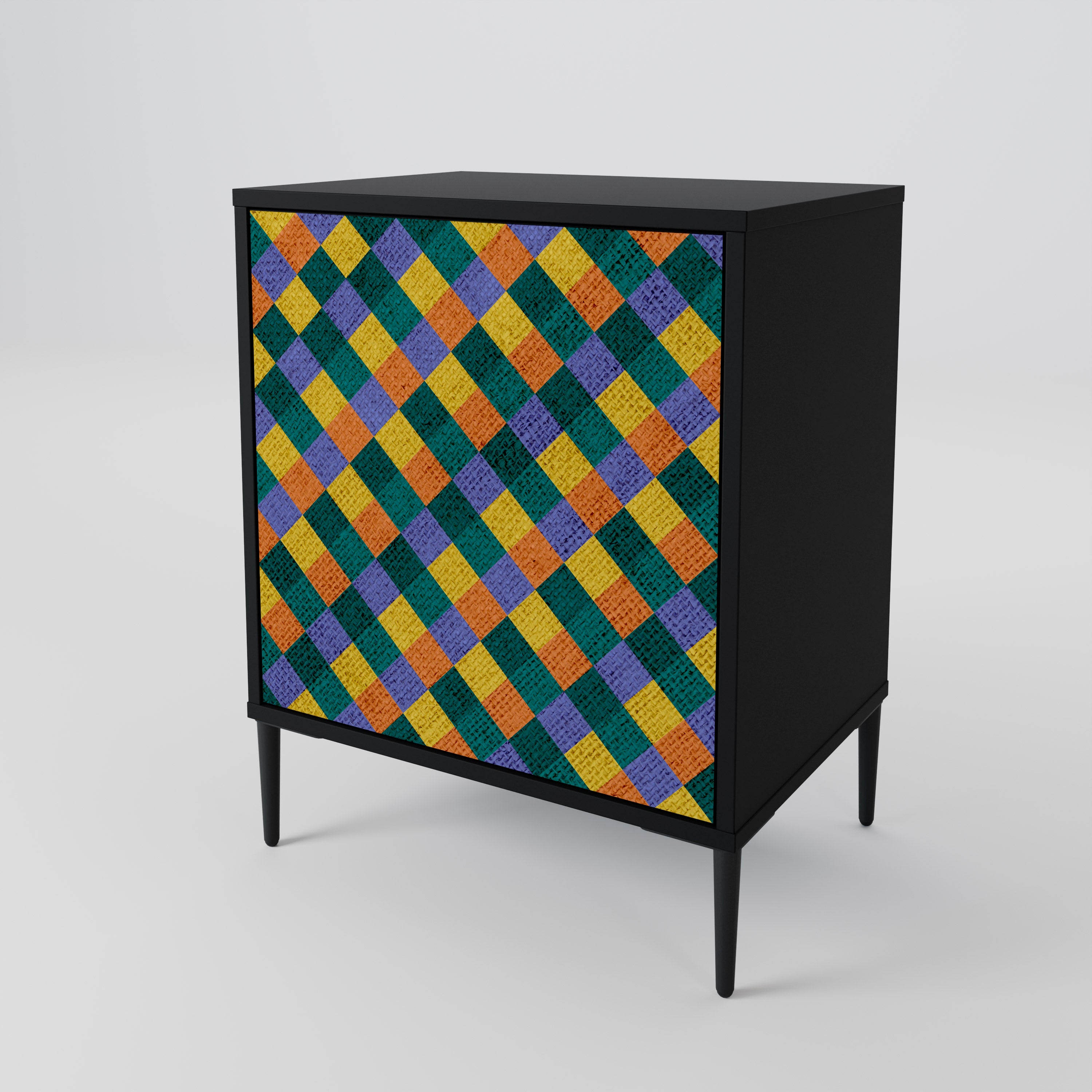 PAINTED SQUARES MIX Komoda 1-drzwiowa korpus Czarny
