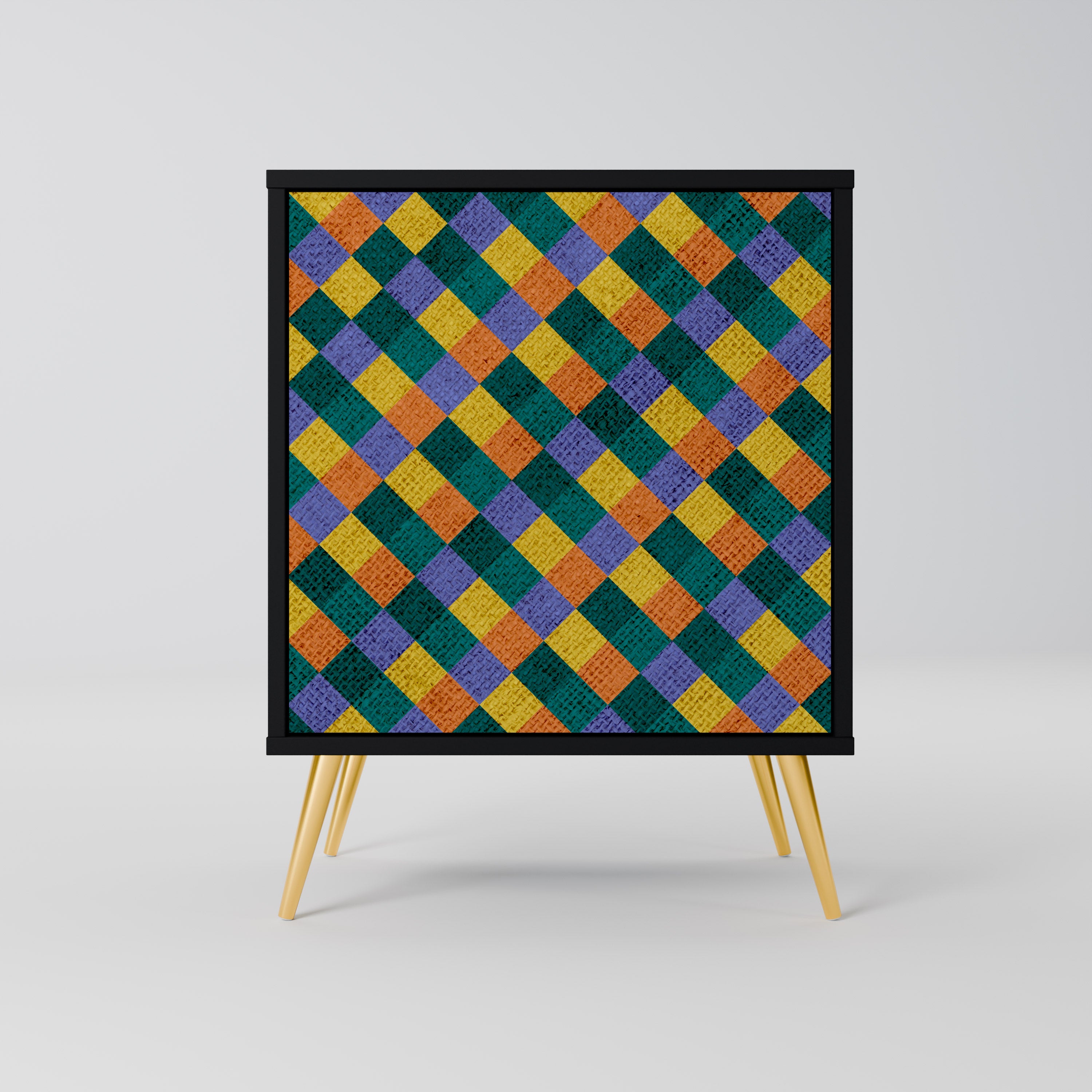 PAINTED SQUARES MIX Komoda 1-drzwiowa korpus Czarny