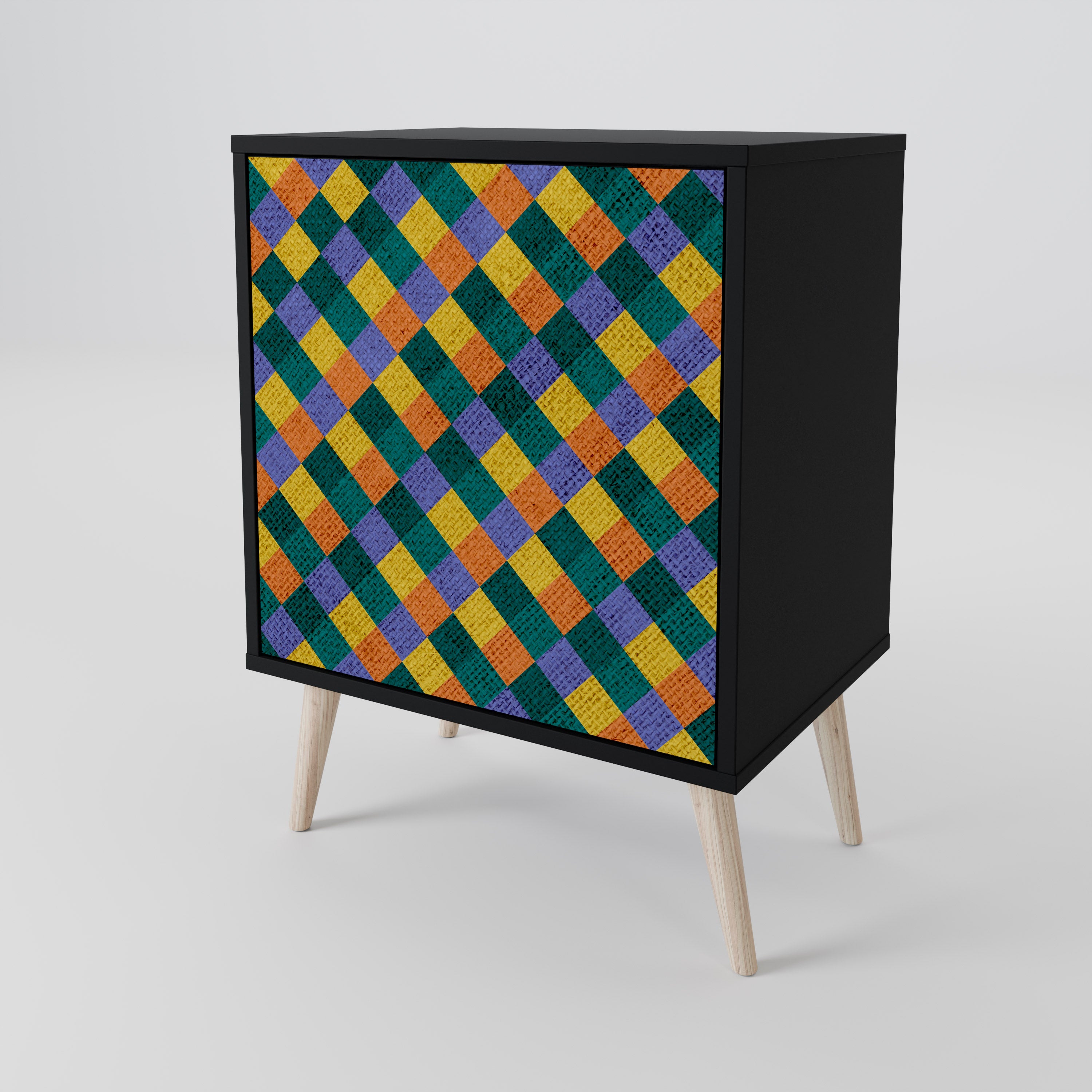PAINTED SQUARES MIX Komoda 1-drzwiowa korpus Czarny
