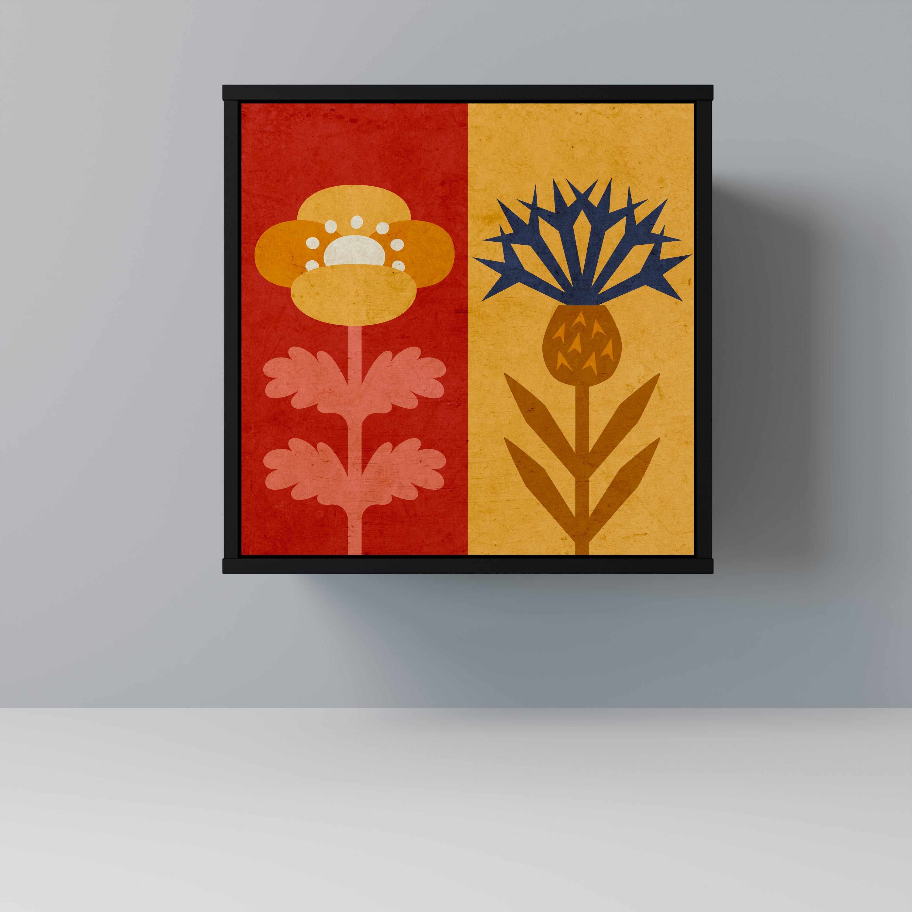 SCANDIC FLOWERET Komoda 1-drzwiowa korpus Czarny