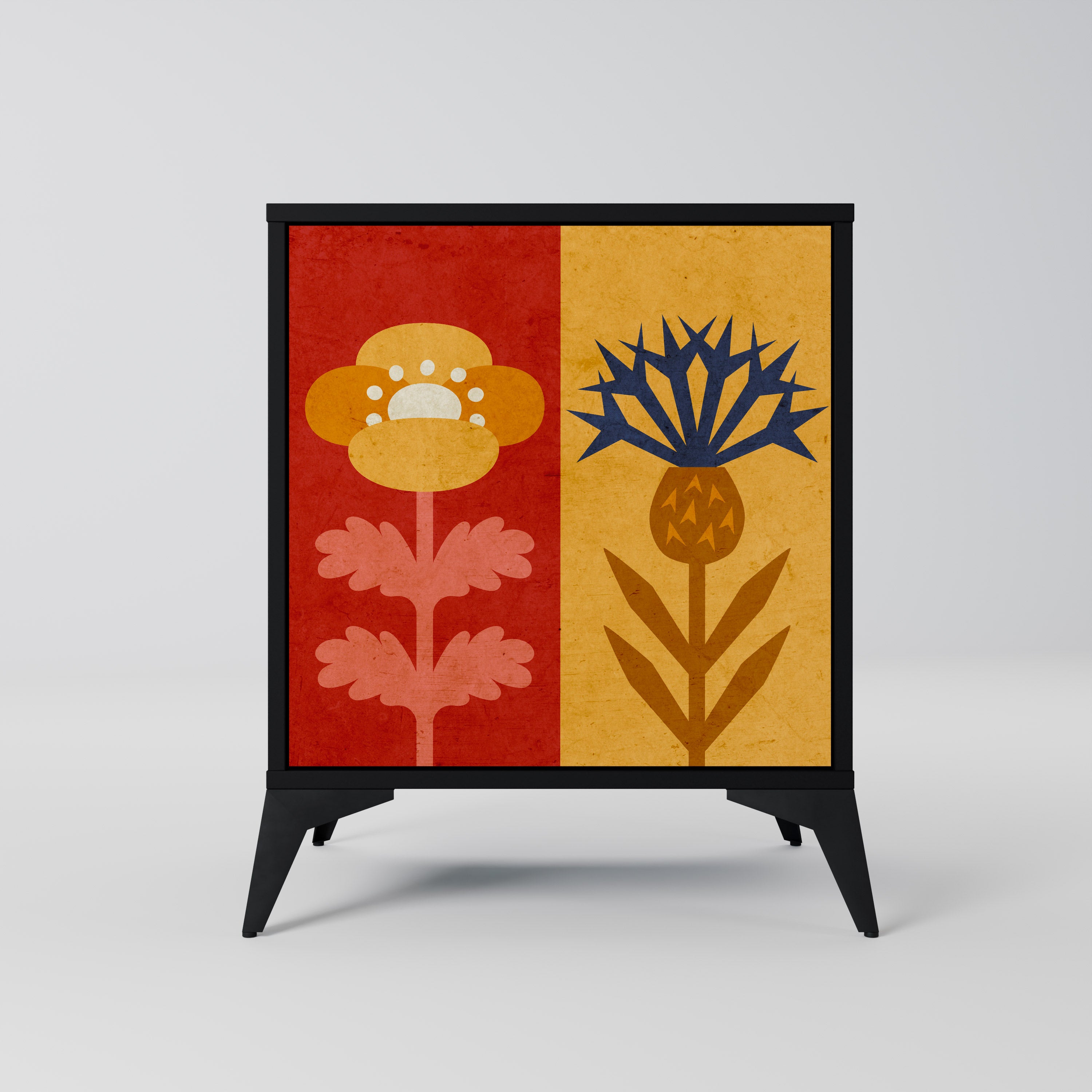 SCANDIC FLOWERET Komoda 1-drzwiowa korpus Czarny