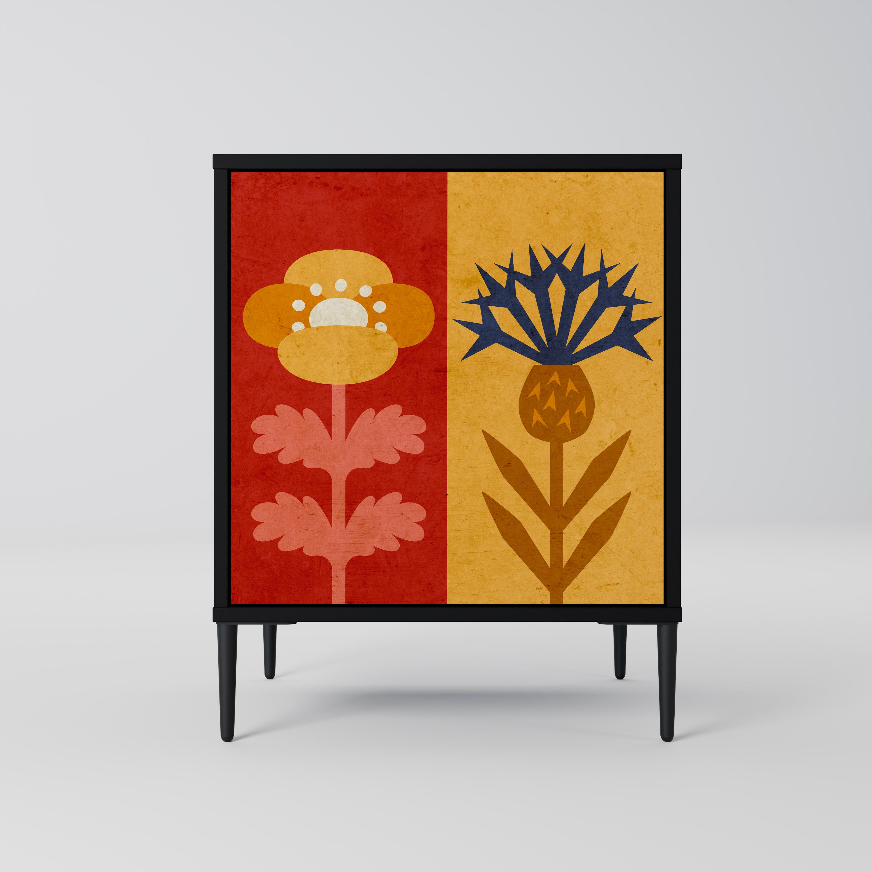 SCANDIC FLOWERET Komoda 1-drzwiowa korpus Czarny